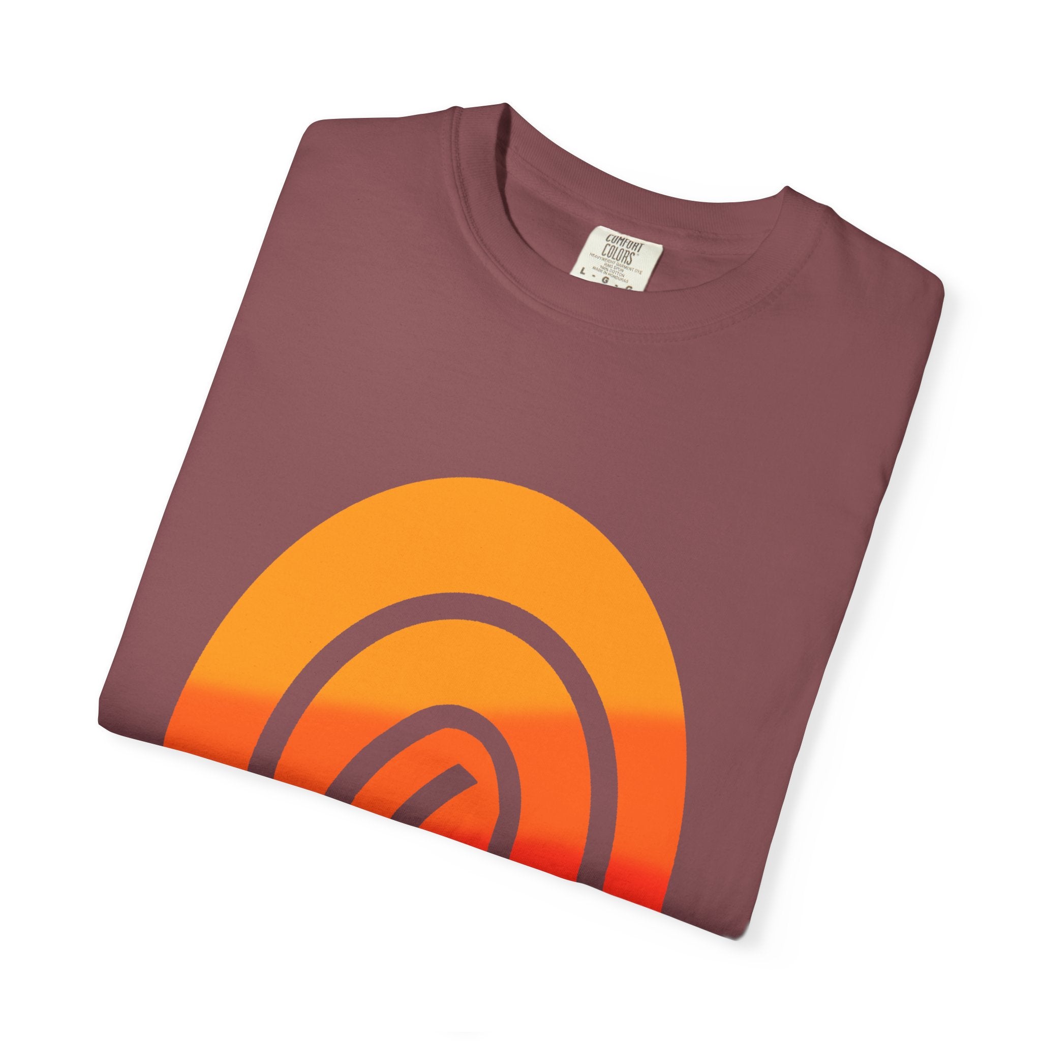 Orange-Red | Fingerprint Gradient Minimalist Unisex Garment-Dyed T-shirt