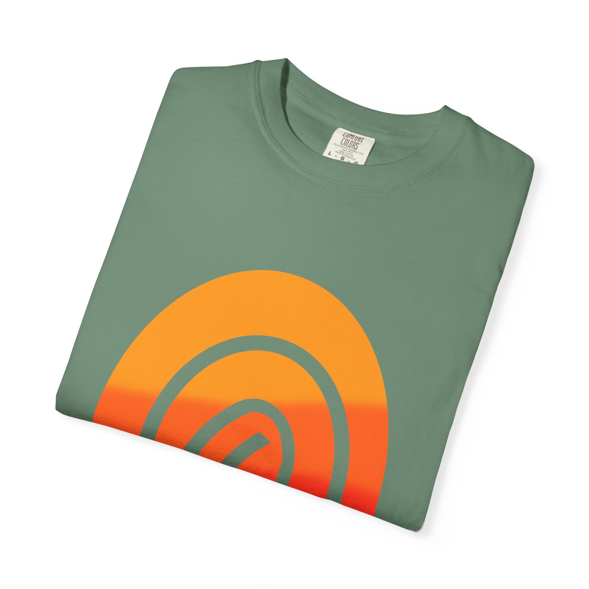 Orange-Red | Fingerprint Gradient Minimalist Unisex Garment-Dyed T-shirt
