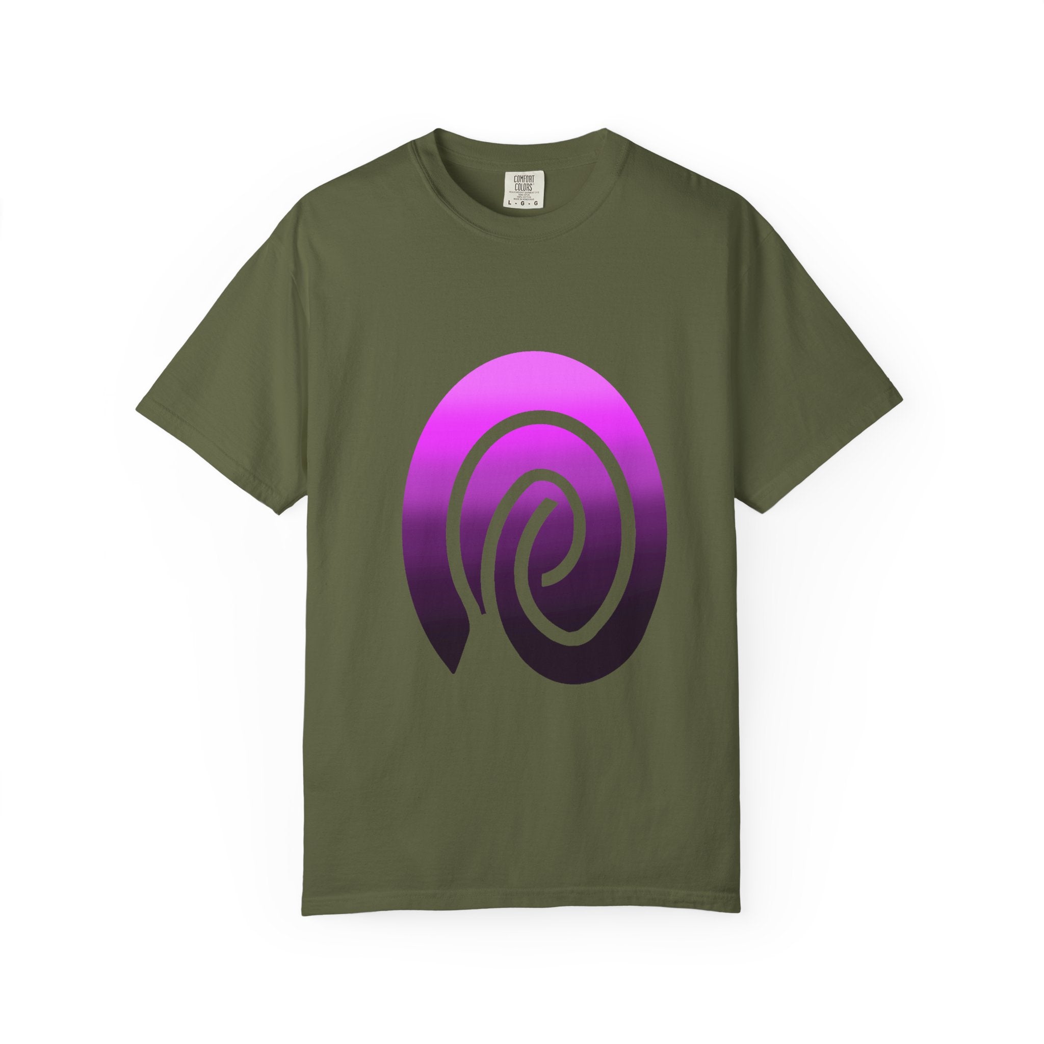 Fingerprint Gradient Minimalist Unisex Garment-Dyed T-shirt – Purple Black