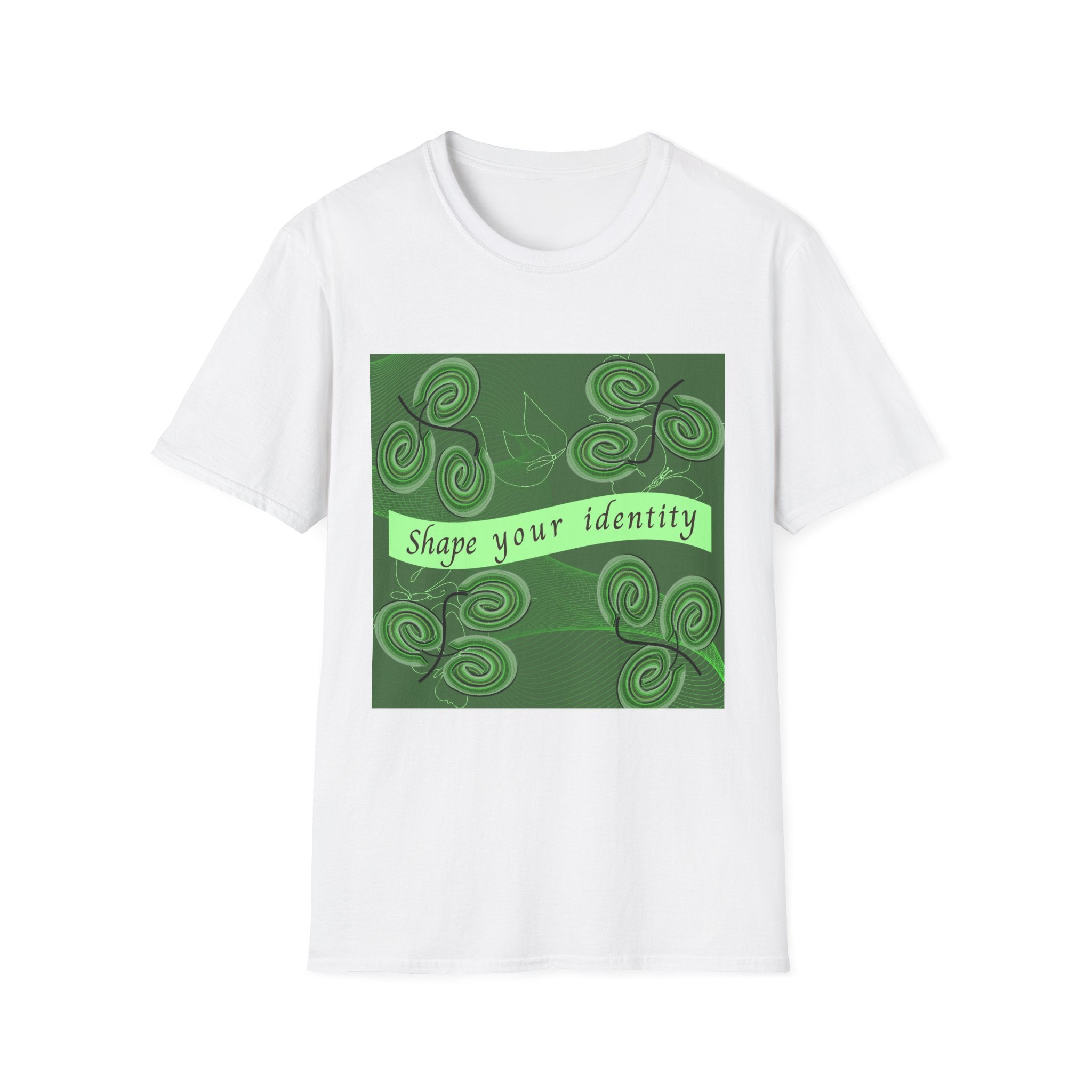 Shape Your Identity – Unisex Softstyle T-Shirt (Fingerprint Pattern, Multi-color)