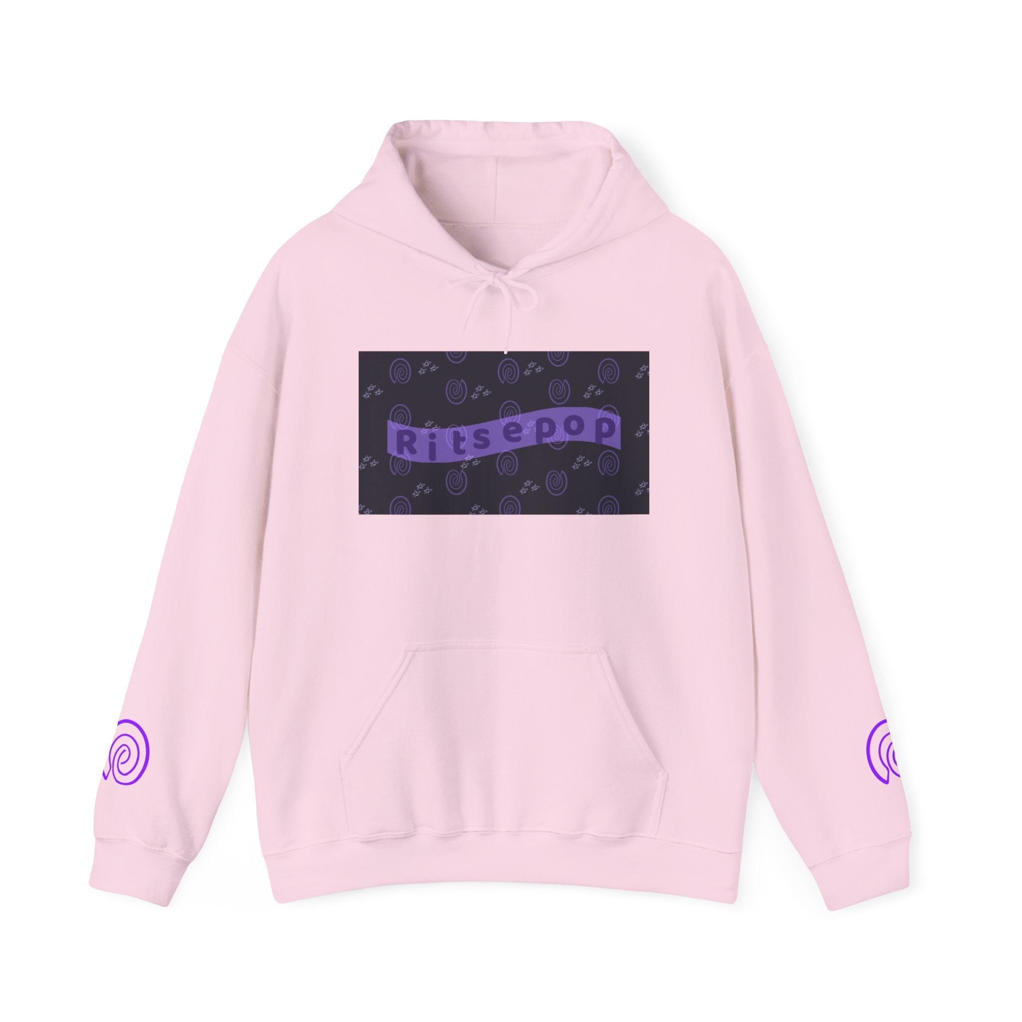 Ritsepop Unisex Heavy Blend™ Hooded Sweatshirt – Purple Logo, Multiple Colors