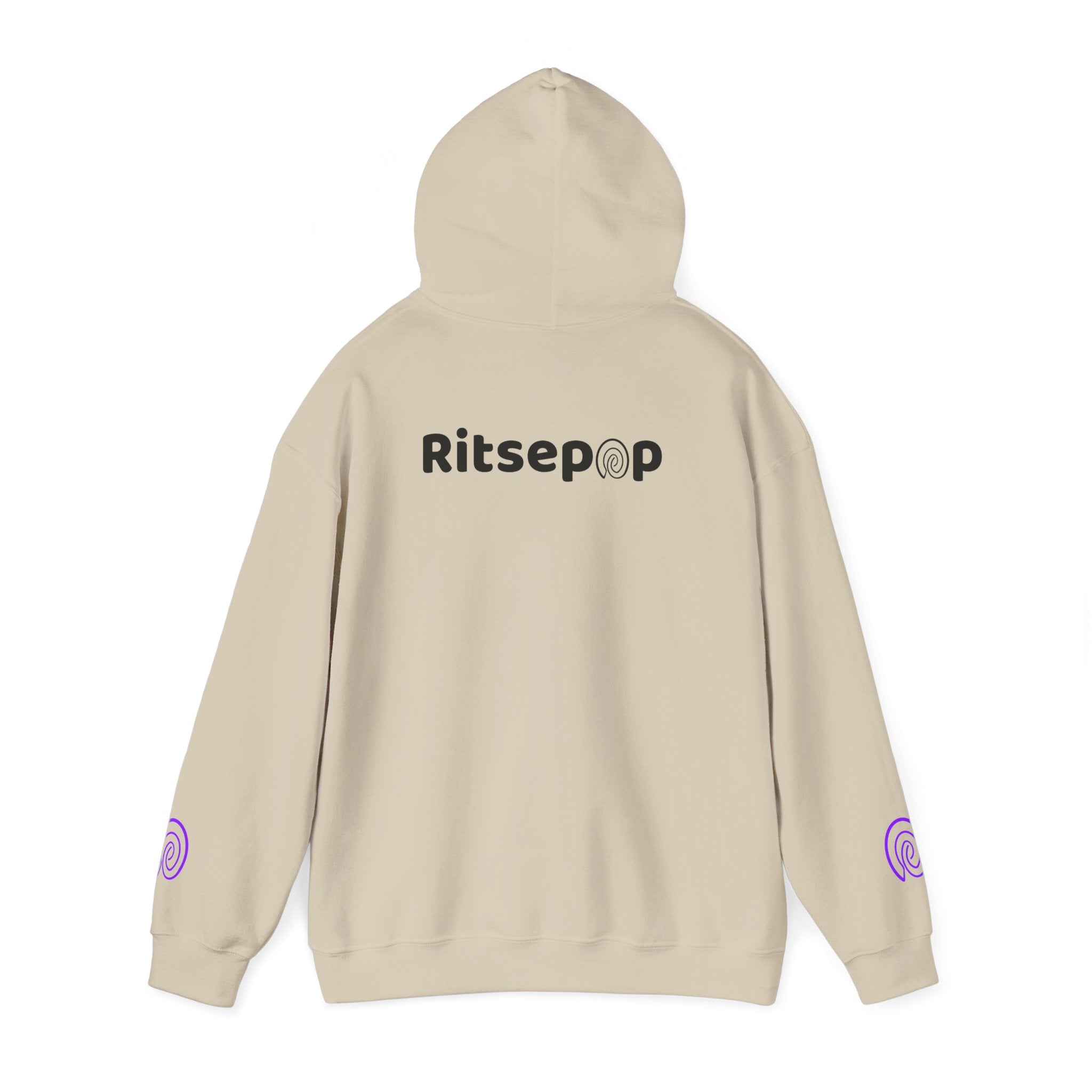 Ritsepop Unisex Heavy Blend™ Hooded Sweatshirt – Purple Logo, Multiple Colors