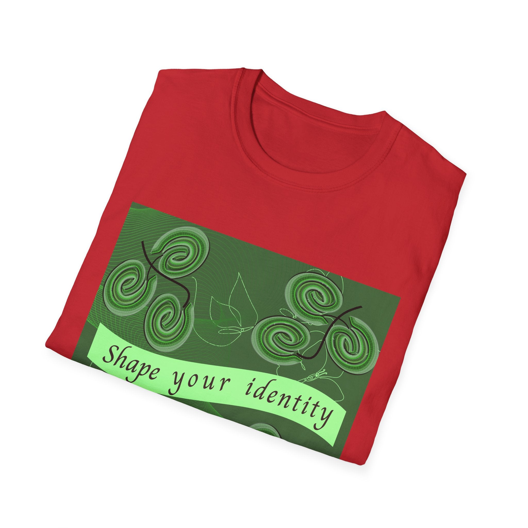 Shape Your Identity – Unisex Softstyle T-Shirt (Fingerprint Pattern, Multi-color)