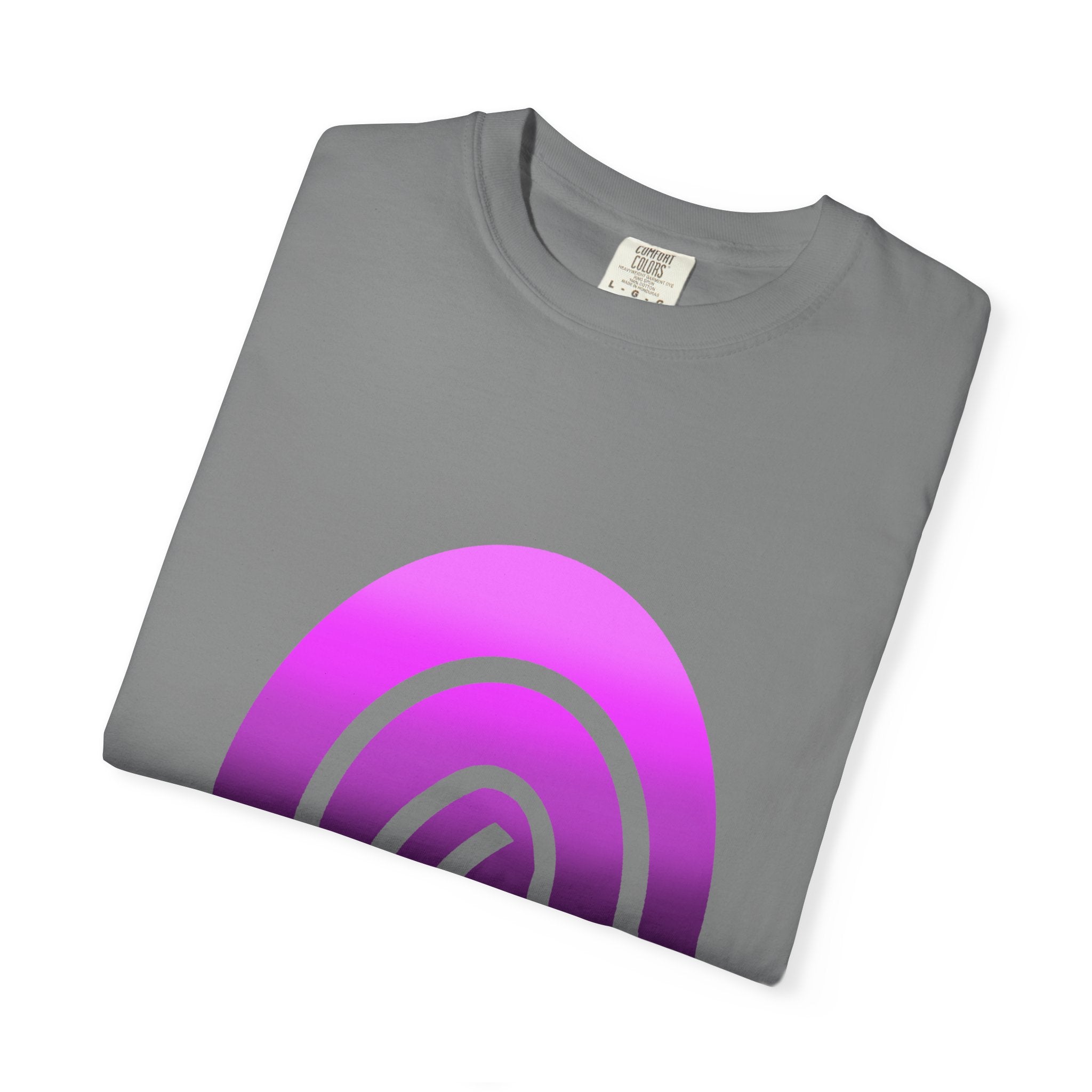 Fingerprint Gradient Minimalist Unisex Garment-Dyed T-shirt – Purple Black