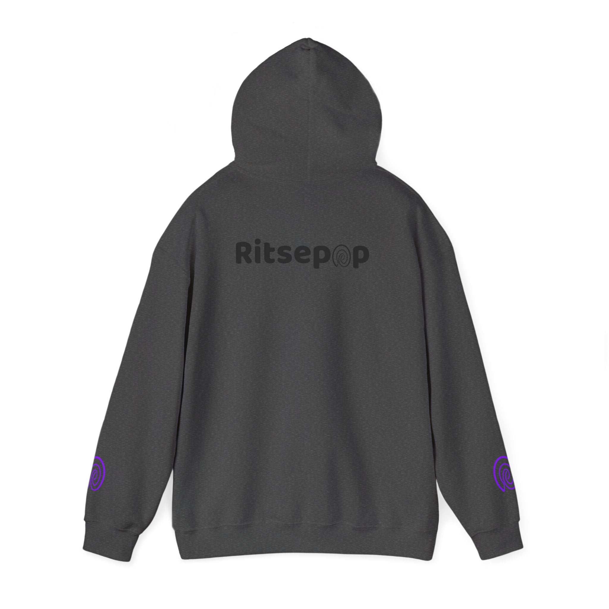 Ritsepop Unisex Heavy Blend™ Hooded Sweatshirt – Purple Logo, Multiple Colors