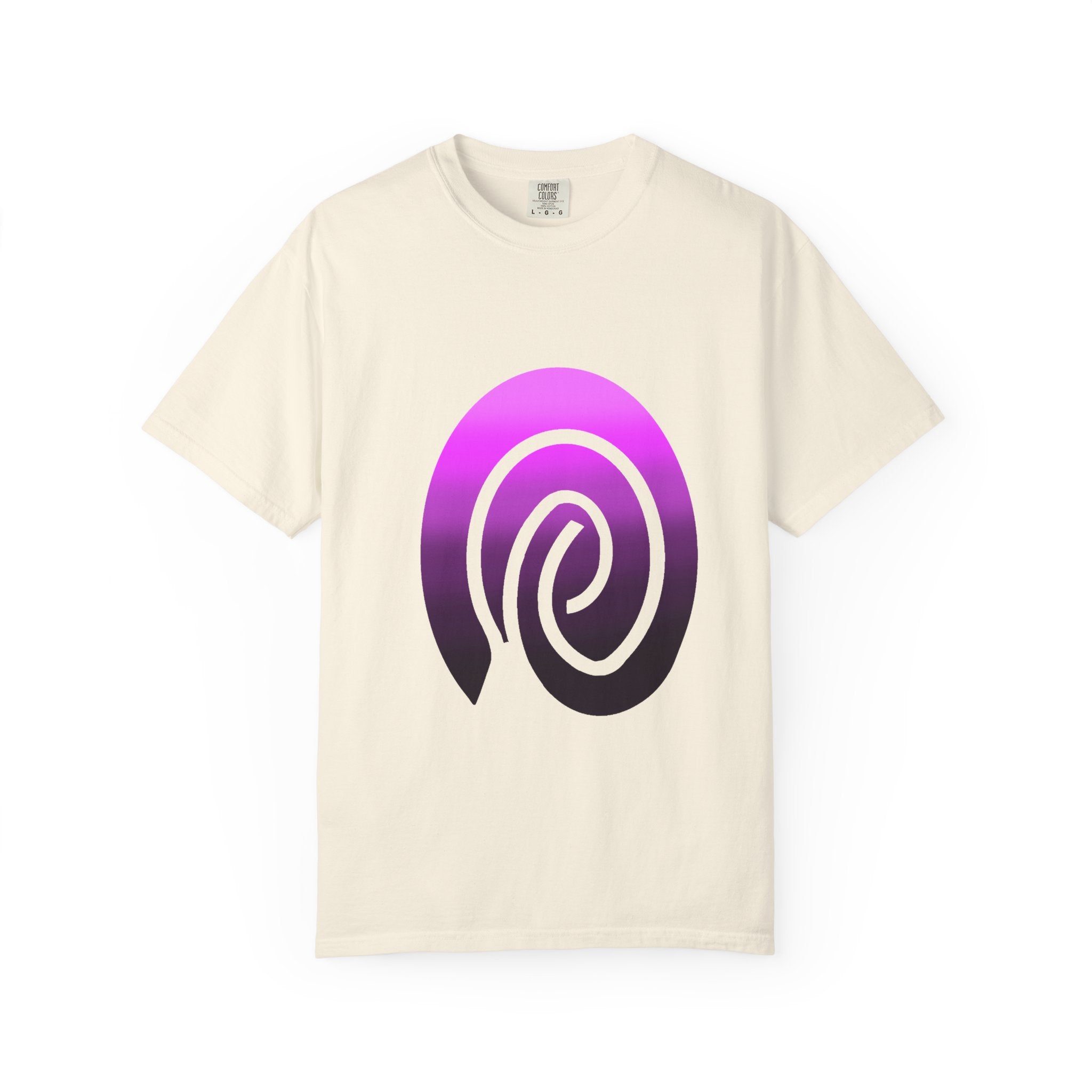 Fingerprint Gradient Minimalist Unisex Garment-Dyed T-shirt – Purple Black