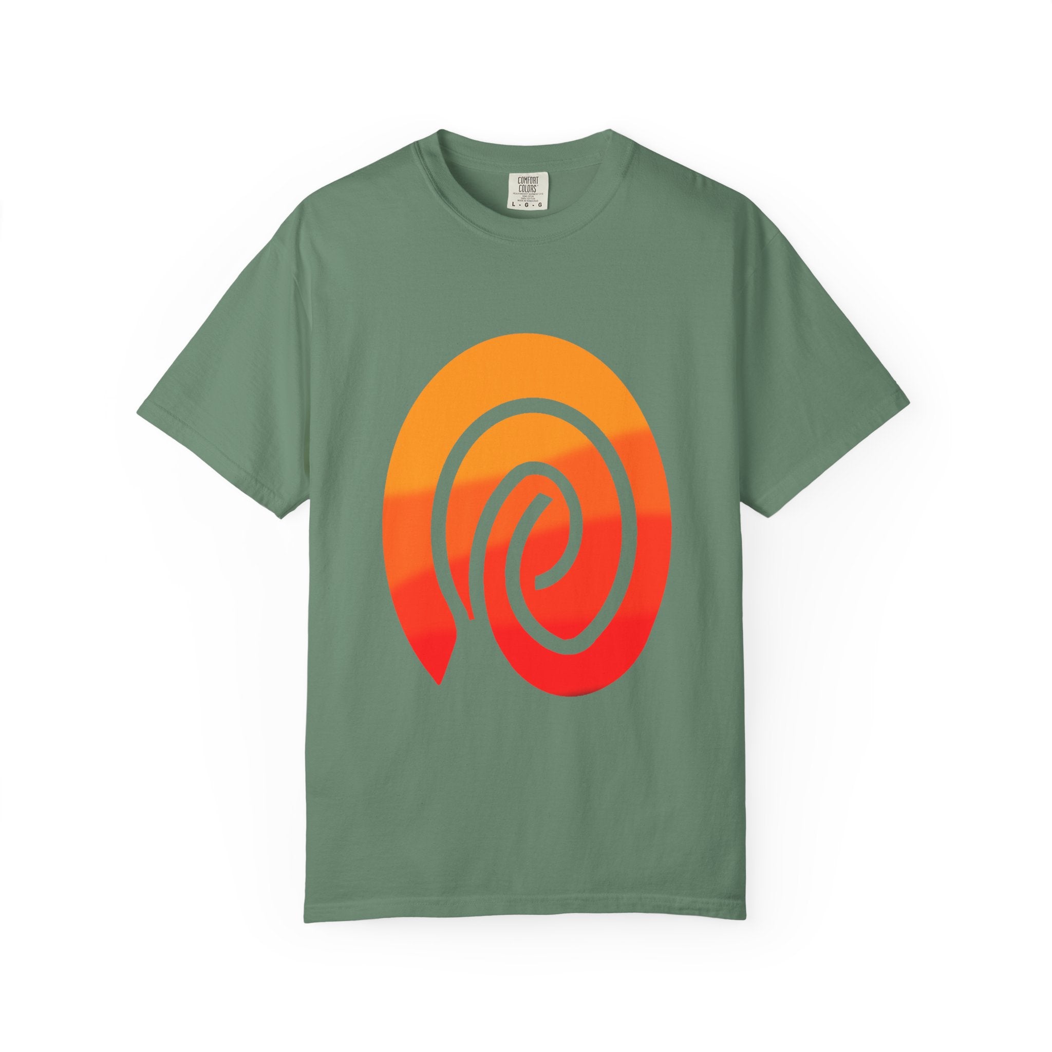 Orange-Red | Fingerprint Gradient Minimalist Unisex Garment-Dyed T-shirt