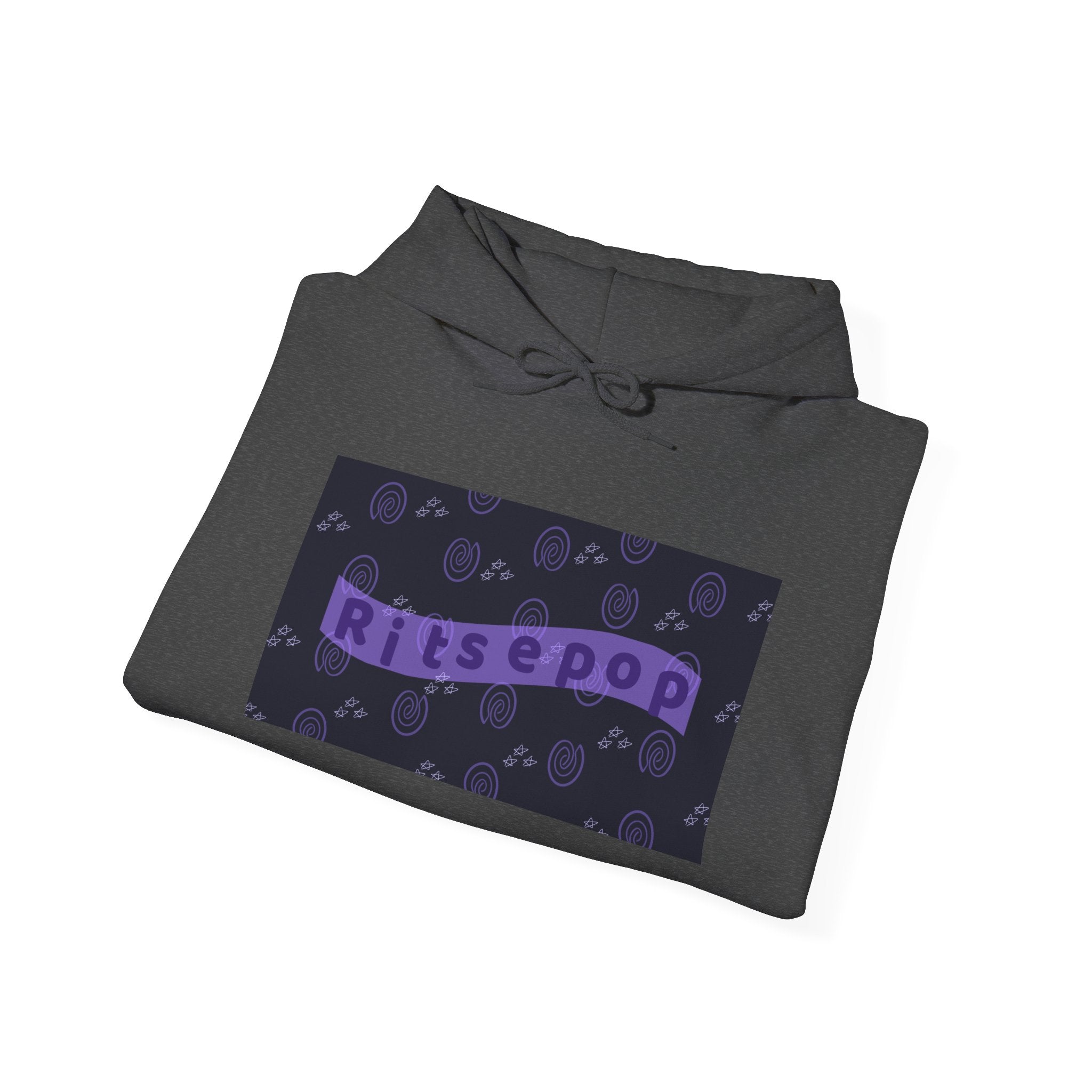 Ritsepop Unisex Heavy Blend™ Hooded Sweatshirt – Purple Logo, Multiple Colors