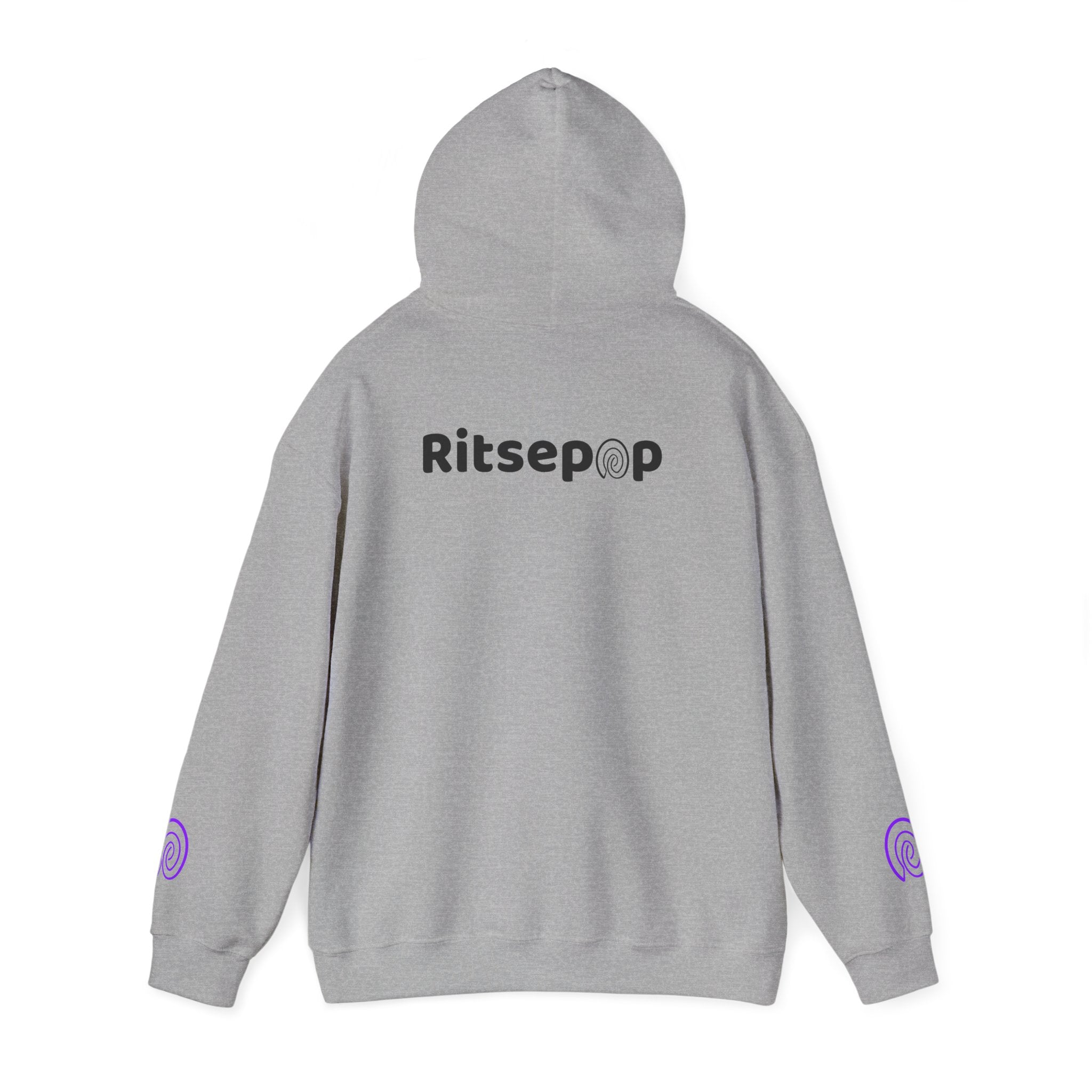 Ritsepop Unisex Heavy Blend™ Hooded Sweatshirt – Purple Logo, Multiple Colors