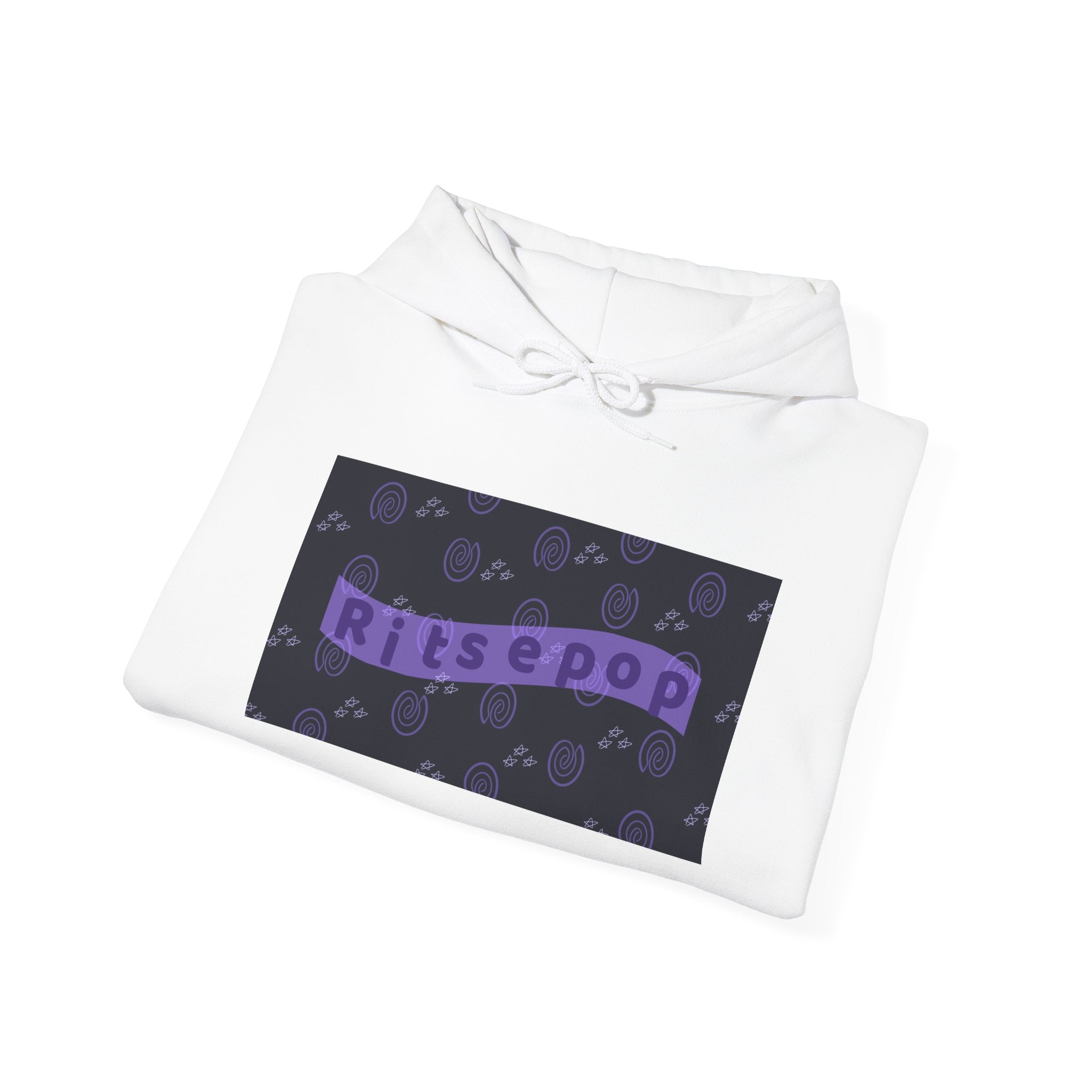 Ritsepop Unisex Heavy Blend™ Hooded Sweatshirt – Purple Logo, Multiple Colors