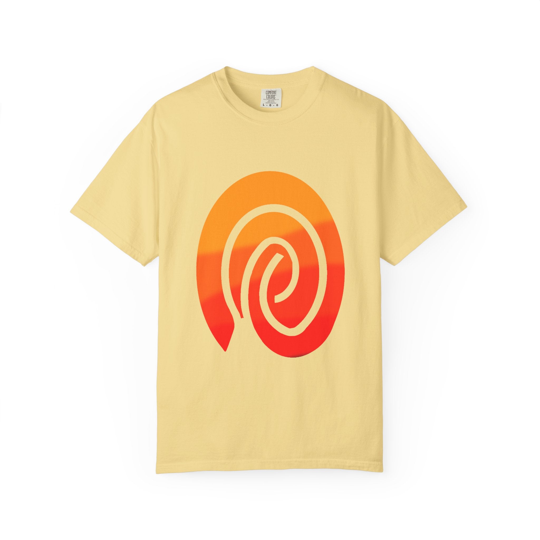Orange-Red | Fingerprint Gradient Minimalist Unisex Garment-Dyed T-shirt