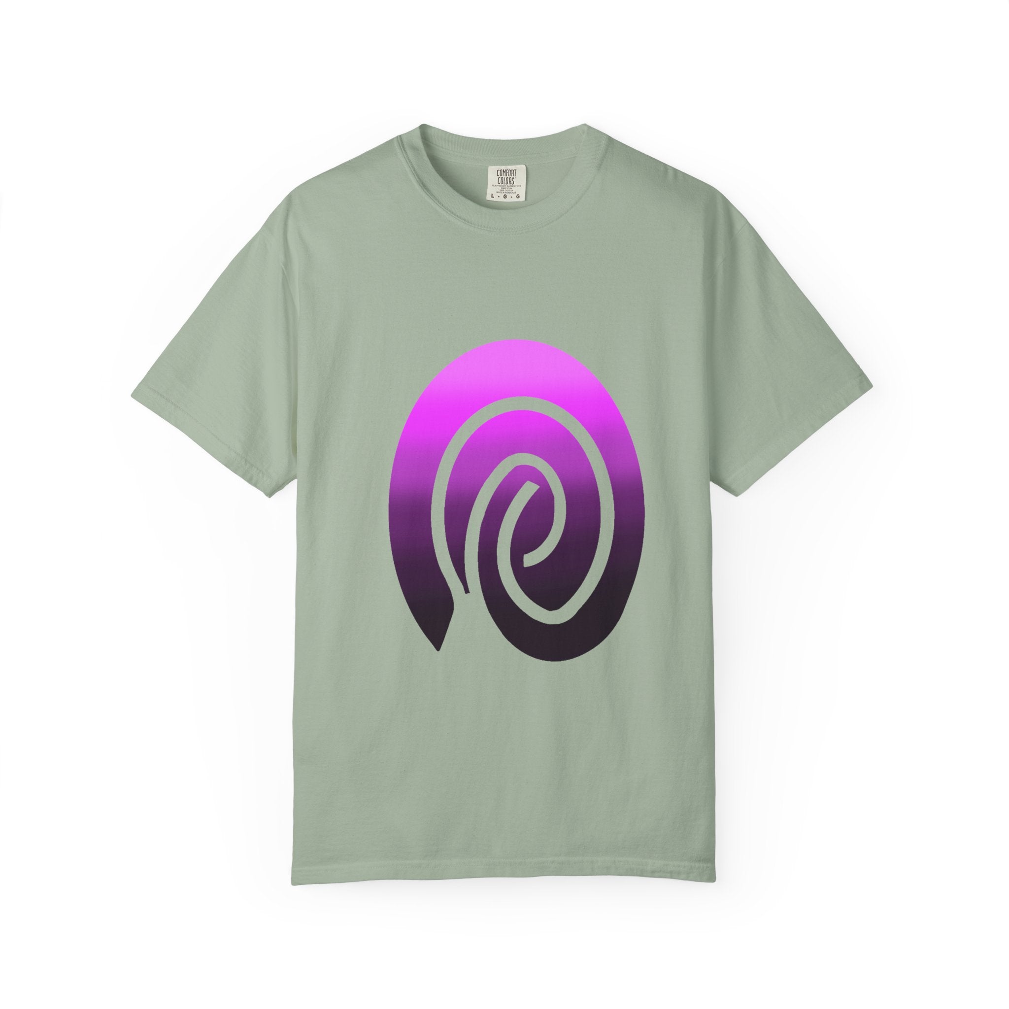 Fingerprint Gradient Minimalist Unisex Garment-Dyed T-shirt – Purple Black