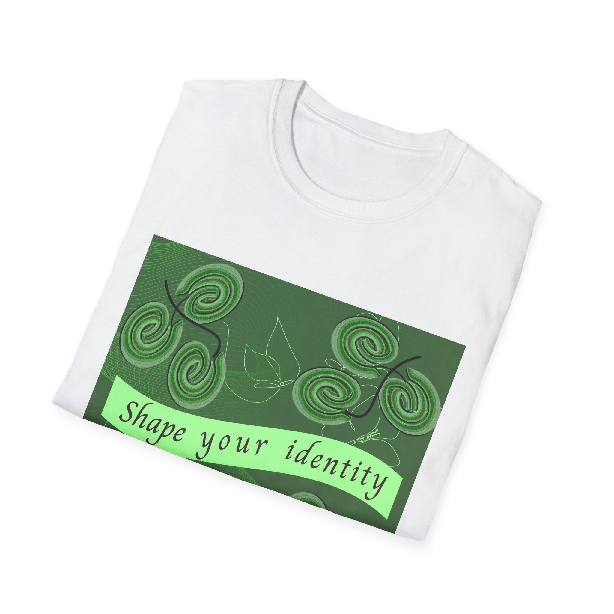Shape Your Identity – Unisex Softstyle T-Shirt (Fingerprint Pattern, Multi-color)
