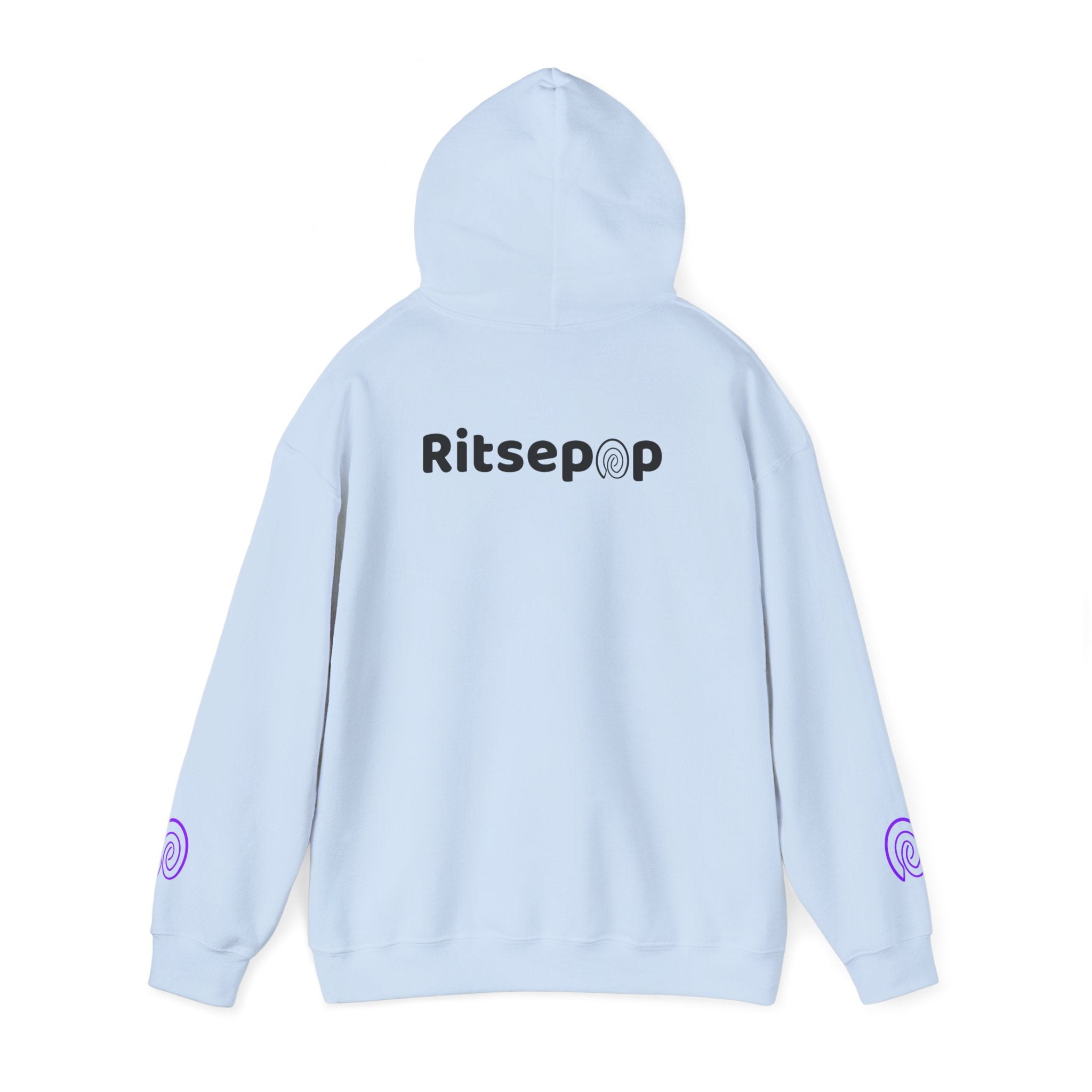 Ritsepop Unisex Heavy Blend™ Hooded Sweatshirt – Purple Logo, Multiple Colors
