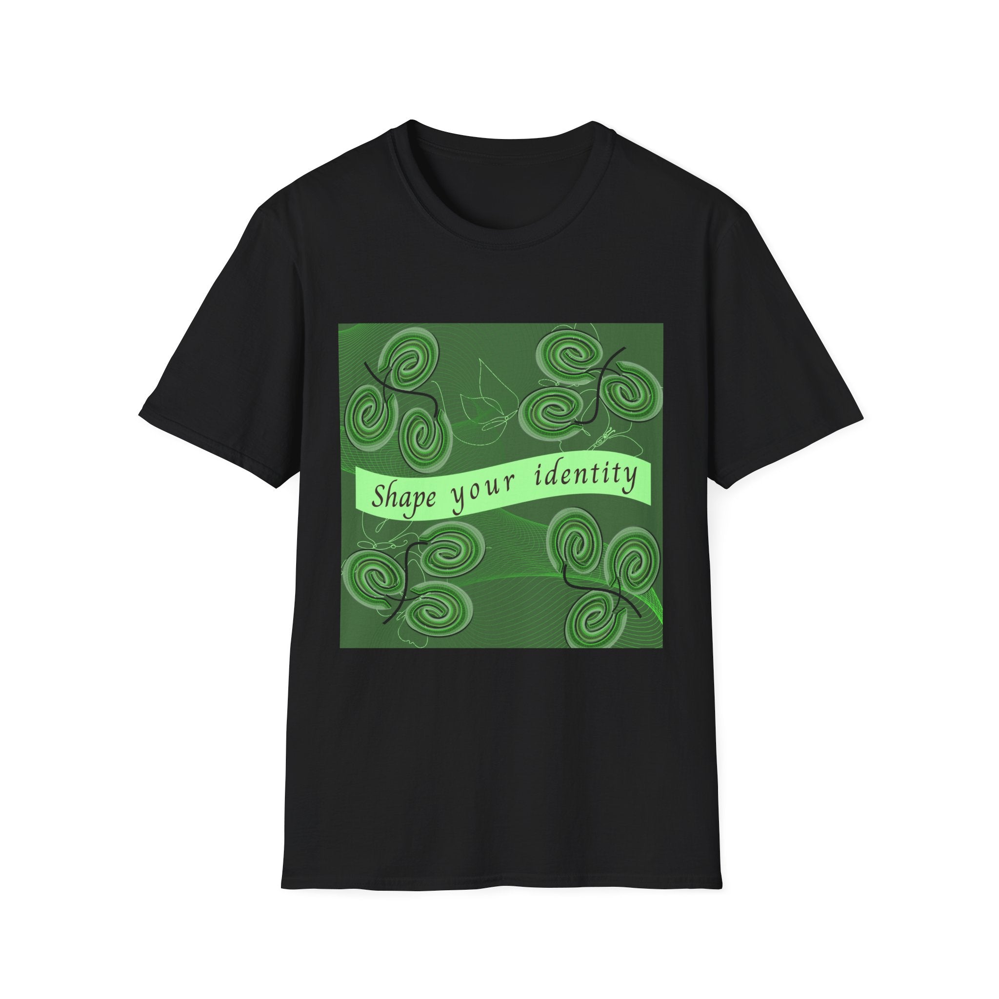 Shape Your Identity – Unisex Softstyle T-Shirt (Fingerprint Pattern, Multi-color)