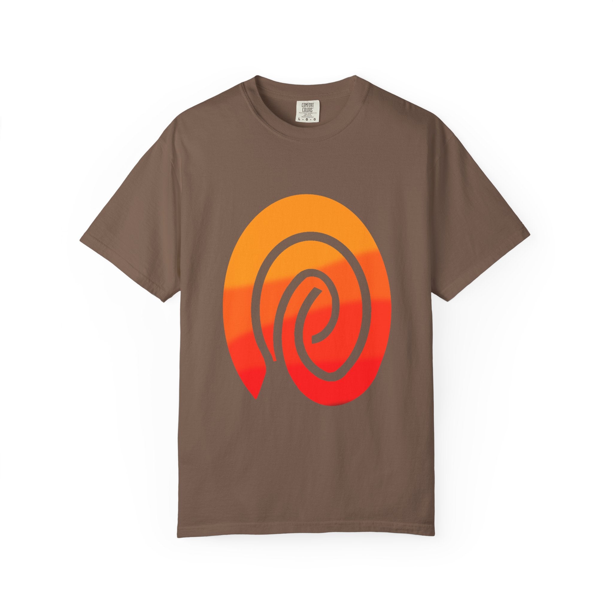 Orange-Red | Fingerprint Gradient Minimalist Unisex Garment-Dyed T-shirt