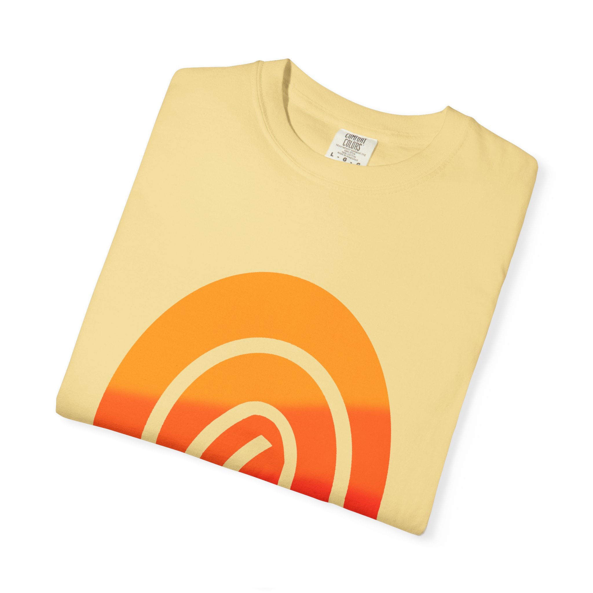 Orange-Red | Fingerprint Gradient Minimalist Unisex Garment-Dyed T-shirt