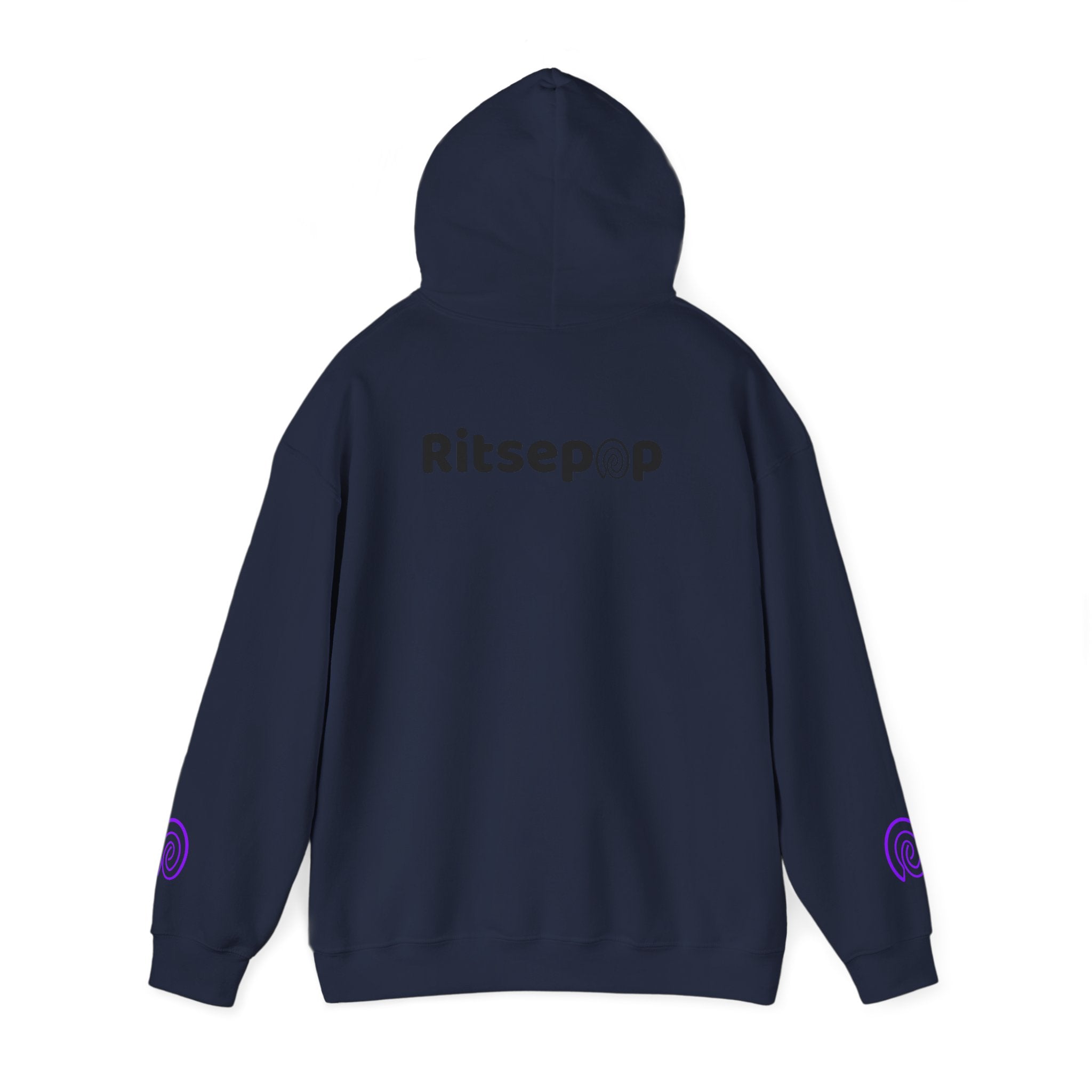 Ritsepop Unisex Heavy Blend™ Hooded Sweatshirt – Purple Logo, Multiple Colors