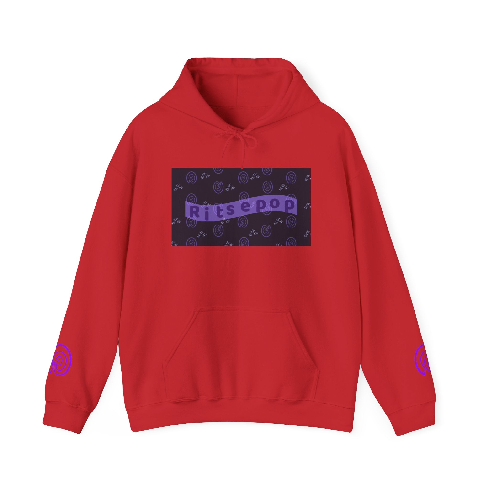 Ritsepop Unisex Heavy Blend™ Hooded Sweatshirt – Purple Logo, Multiple Colors