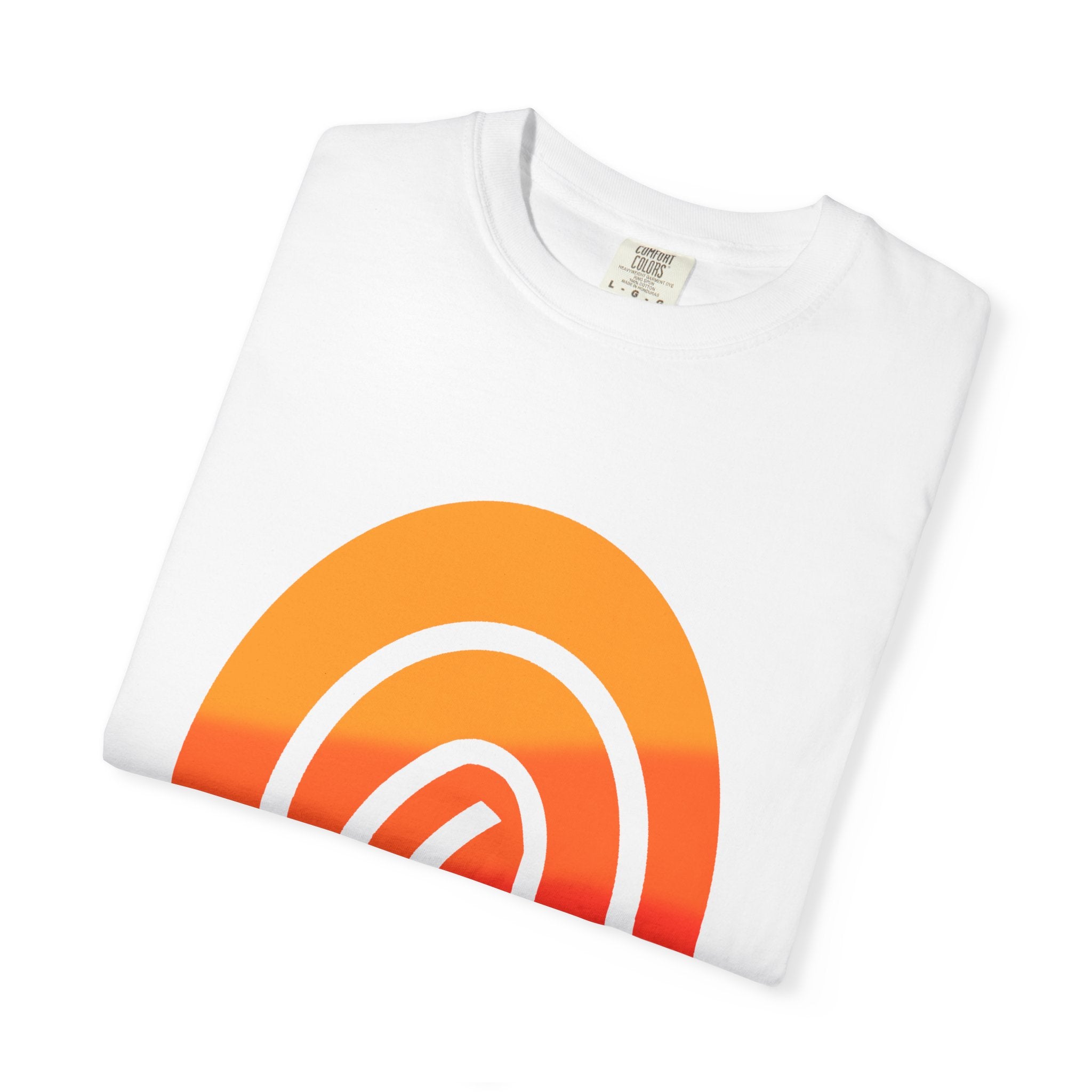 Orange-Red | Fingerprint Gradient Minimalist Unisex Garment-Dyed T-shirt