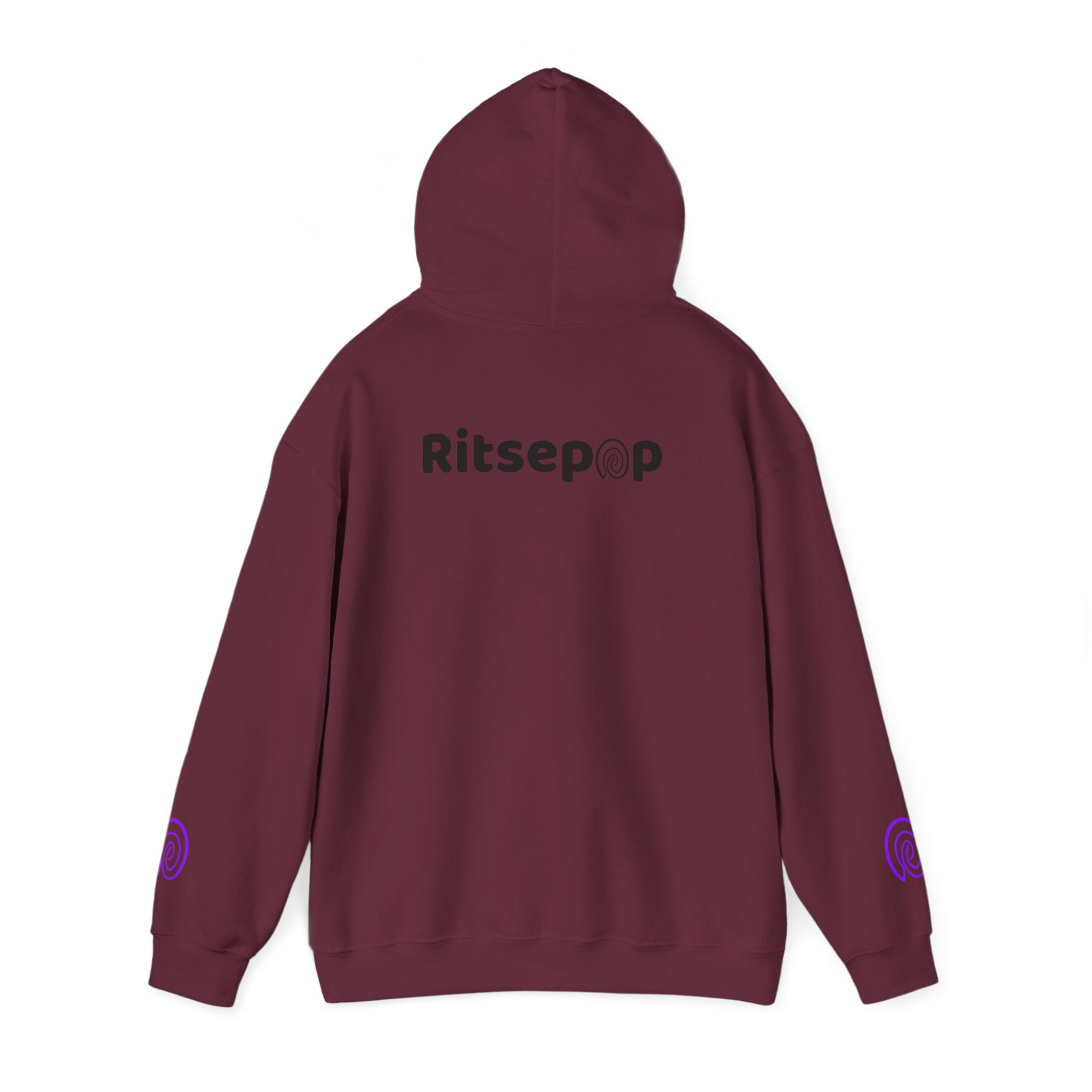 Ritsepop Unisex Heavy Blend™ Hooded Sweatshirt – Purple Logo, Multiple Colors