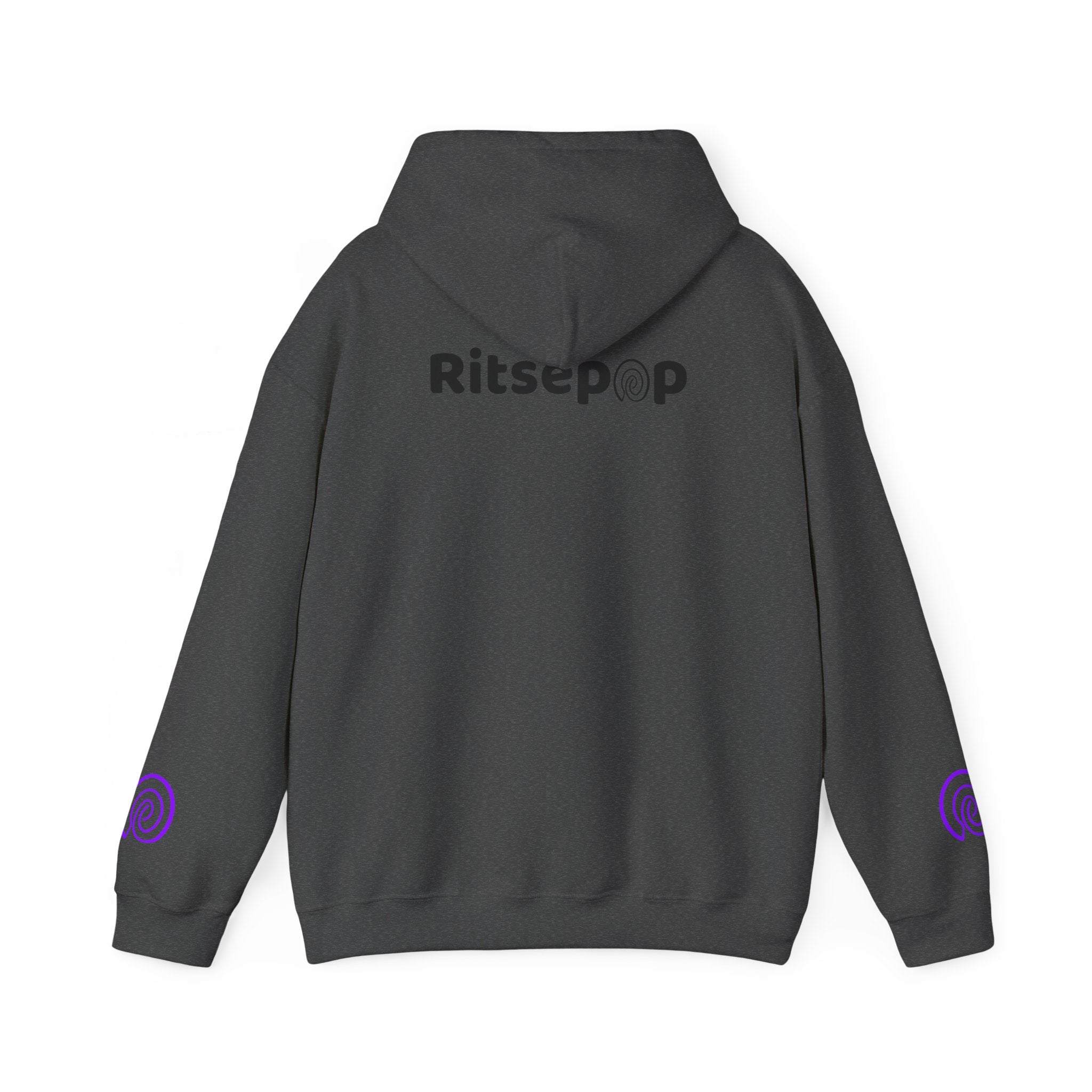 Ritsepop Unisex Heavy Blend™ Hooded Sweatshirt – Purple Logo, Multiple Colors