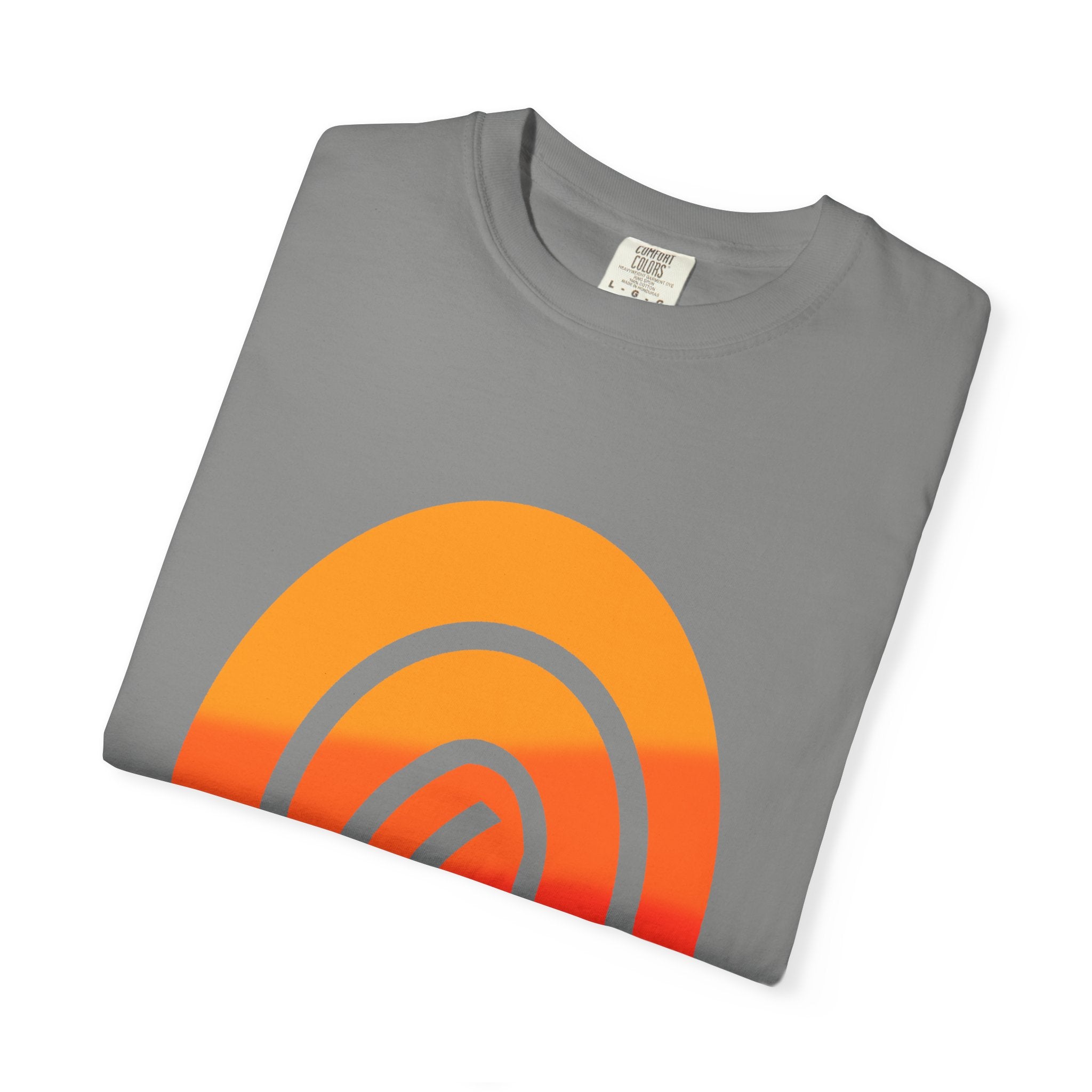 Orange-Red | Fingerprint Gradient Minimalist Unisex Garment-Dyed T-shirt