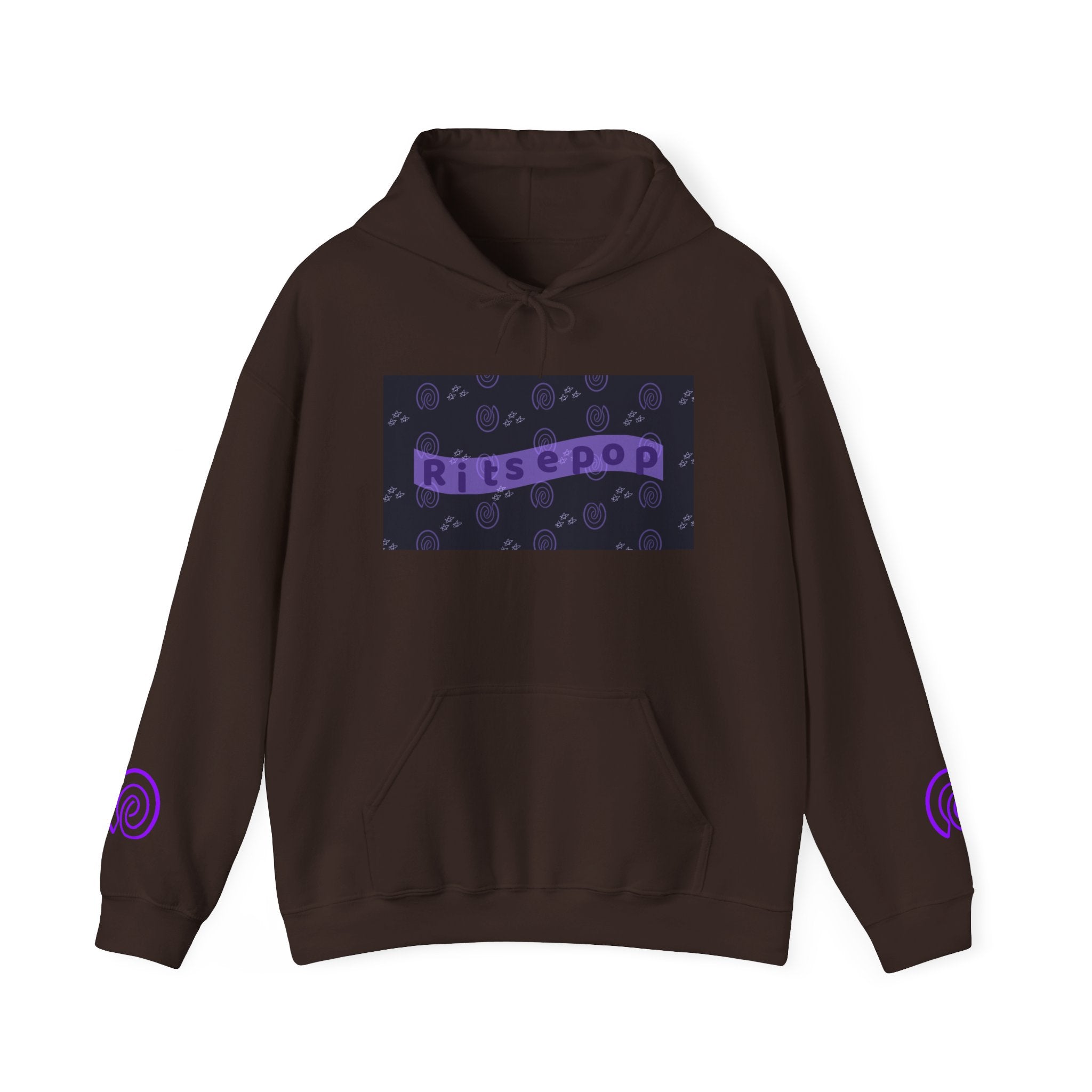 Ritsepop Unisex Heavy Blend™ Hooded Sweatshirt – Purple Logo, Multiple Colors
