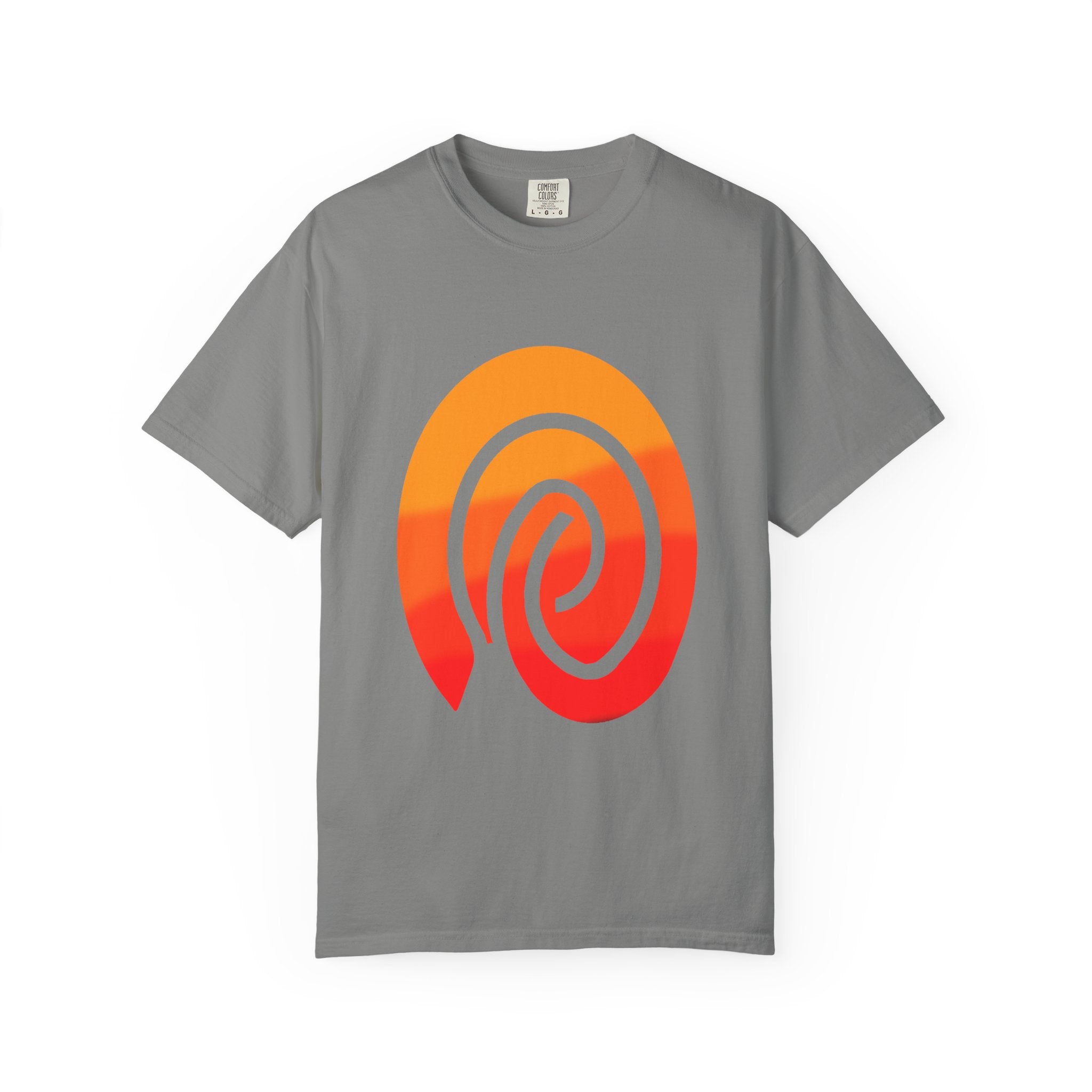 Orange-Red | Fingerprint Gradient Minimalist Unisex Garment-Dyed T-shirt