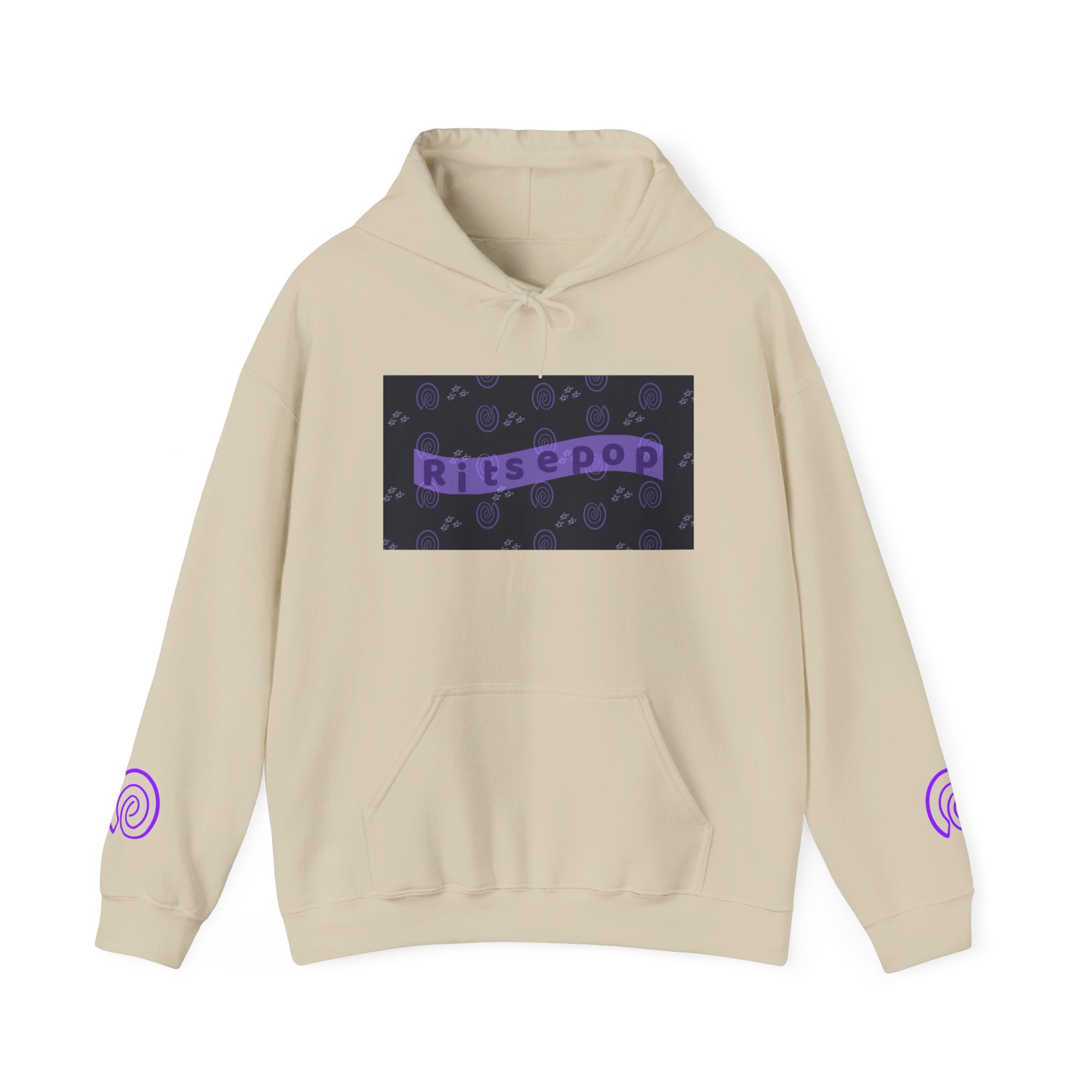 Ritsepop Unisex Heavy Blend™ Hooded Sweatshirt – Purple Logo, Multiple Colors
