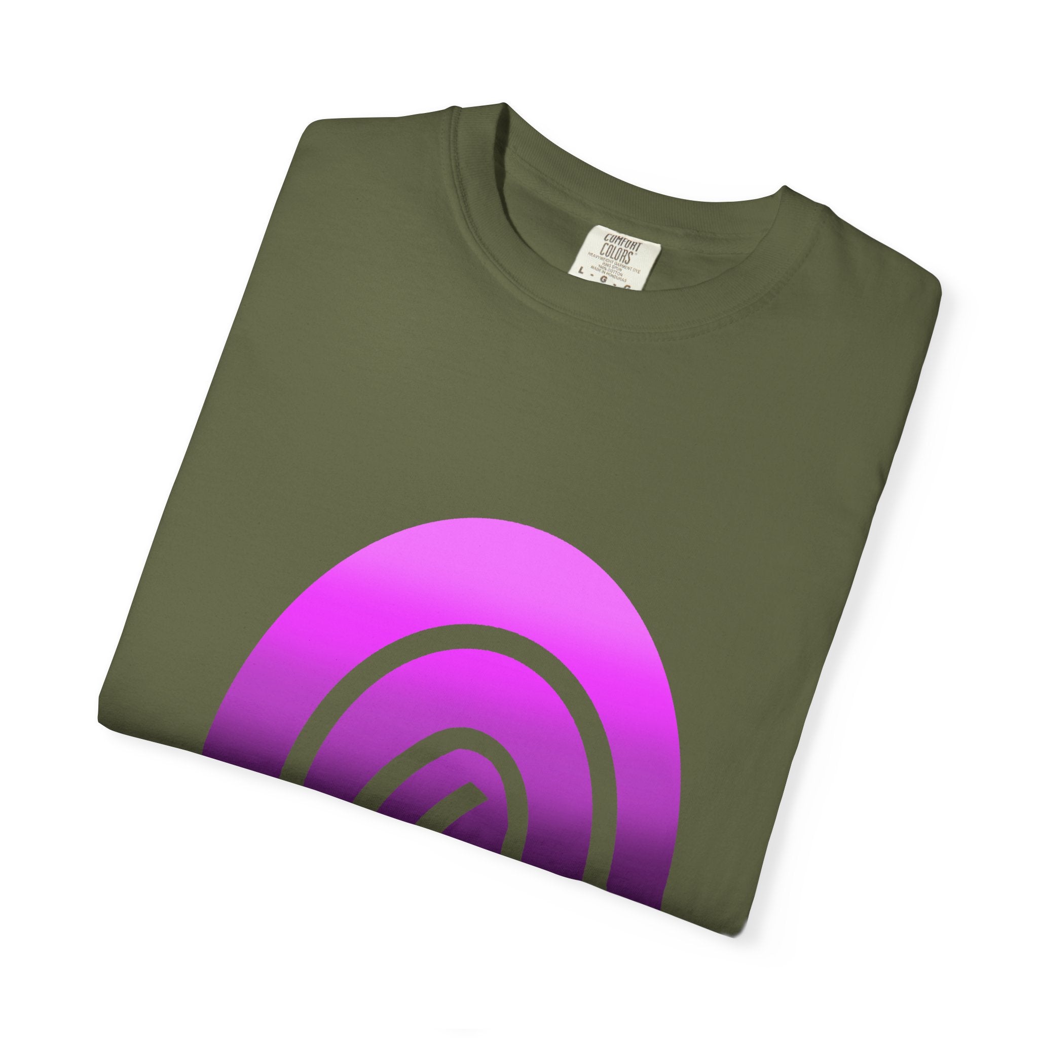Fingerprint Gradient Minimalist Unisex Garment-Dyed T-shirt – Purple Black
