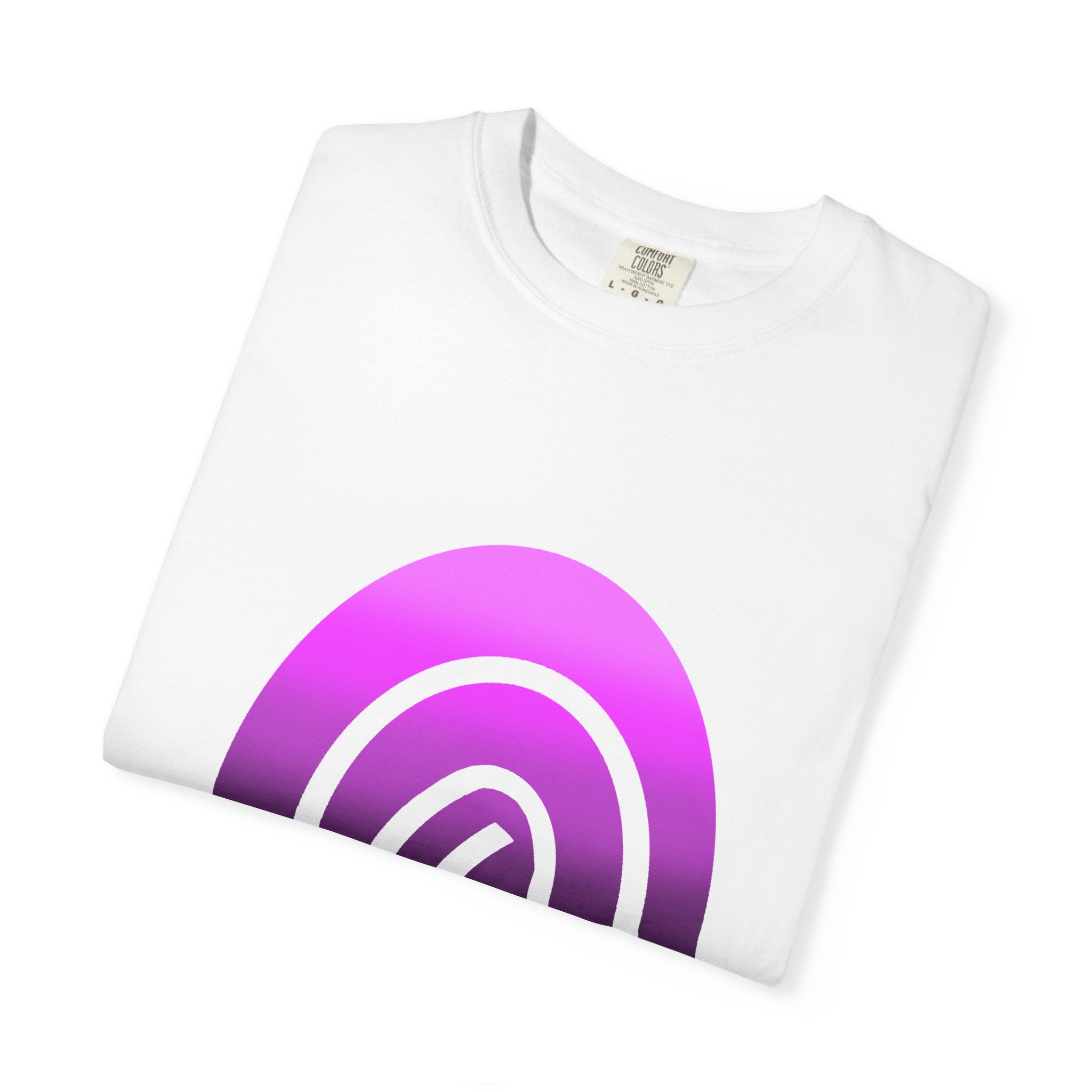 Fingerprint Gradient Minimalist Unisex Garment-Dyed T-shirt – Purple Black