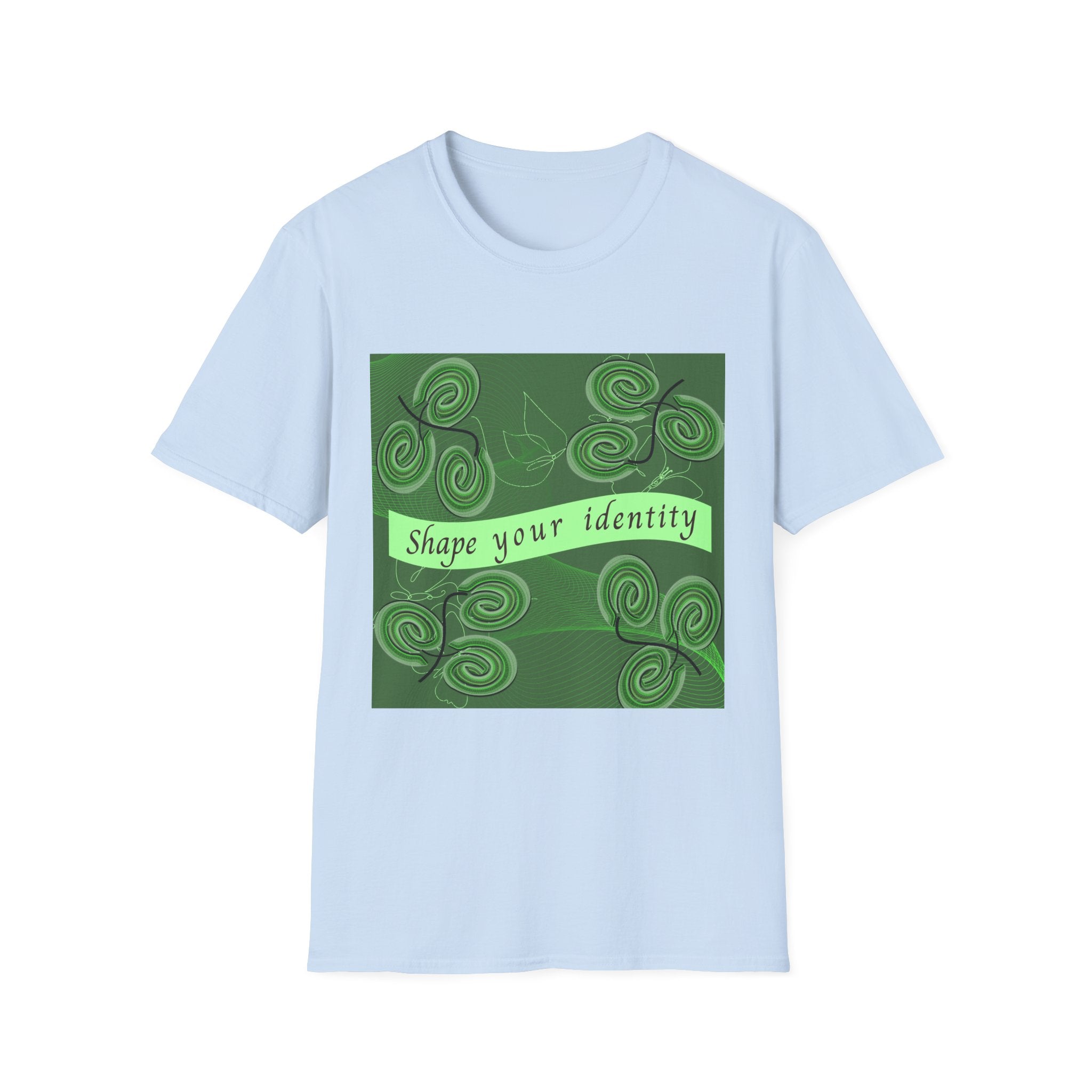 Shape Your Identity – Unisex Softstyle T-Shirt (Fingerprint Pattern, Multi-color)