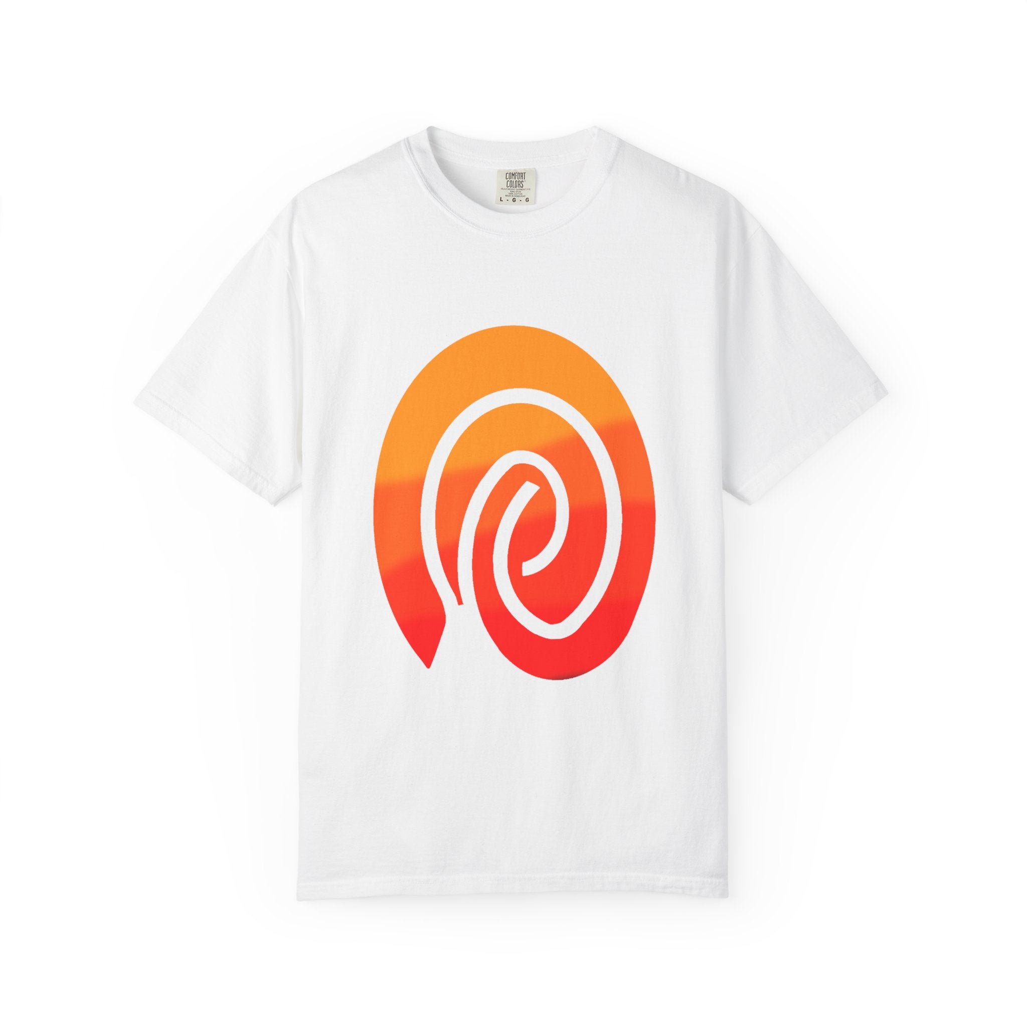 Orange-Red | Fingerprint Gradient Minimalist Unisex Garment-Dyed T-shirt