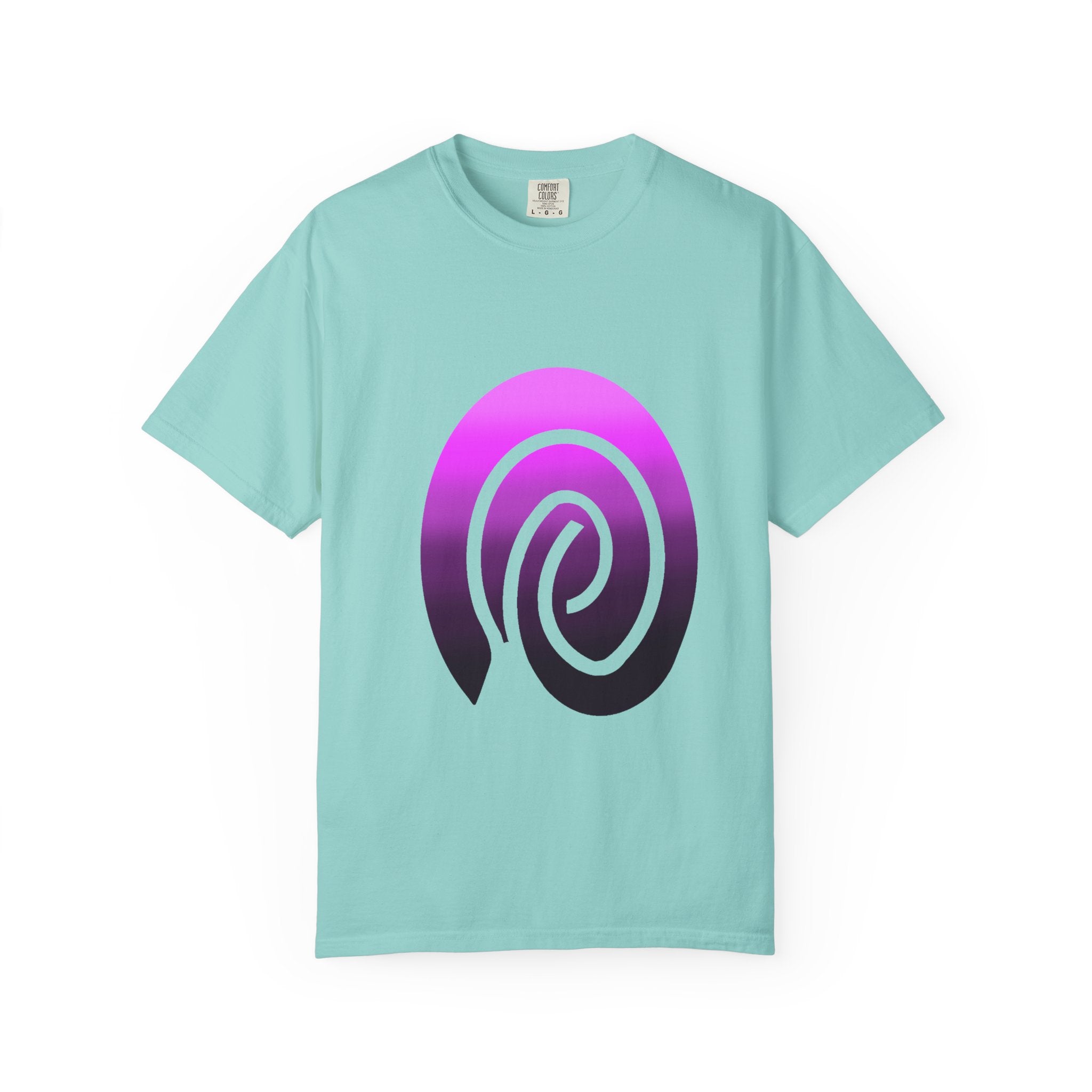 Fingerprint Gradient Minimalist Unisex Garment-Dyed T-shirt – Purple Black