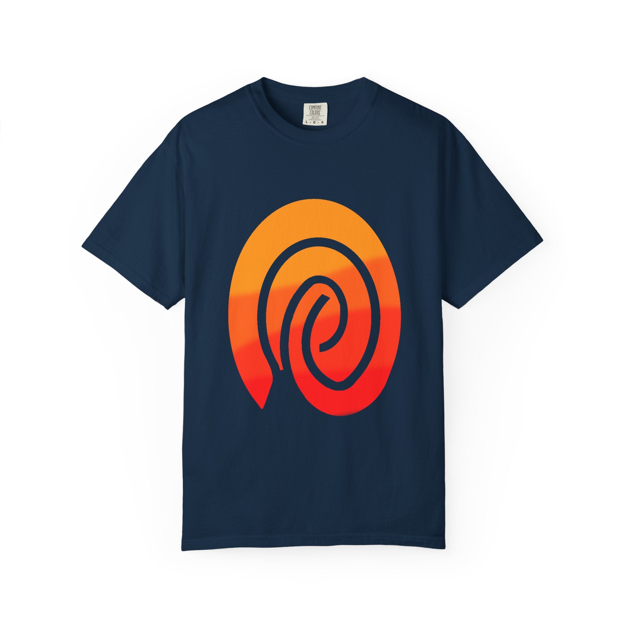 Orange-Red | Fingerprint Gradient Minimalist Unisex Garment-Dyed T-shirt