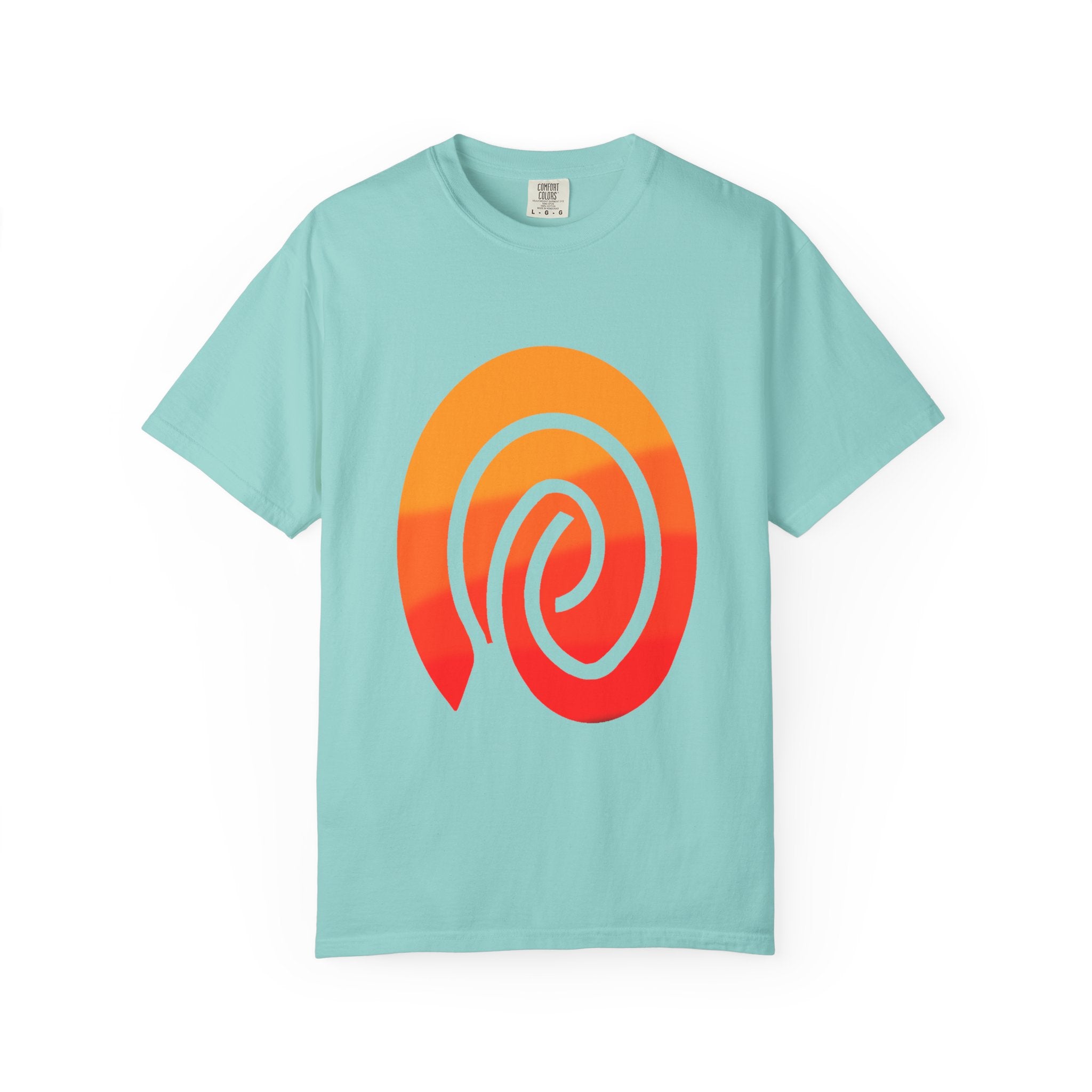Orange-Red | Fingerprint Gradient Minimalist Unisex Garment-Dyed T-shirt