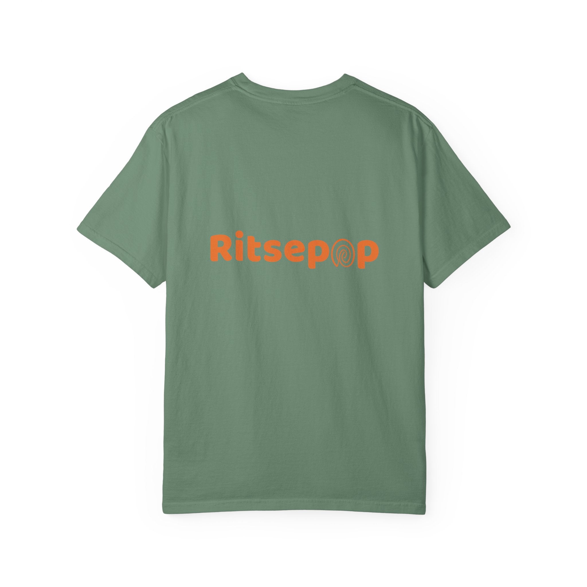 Orange-Red | Fingerprint Gradient Minimalist Unisex Garment-Dyed T-shirt
