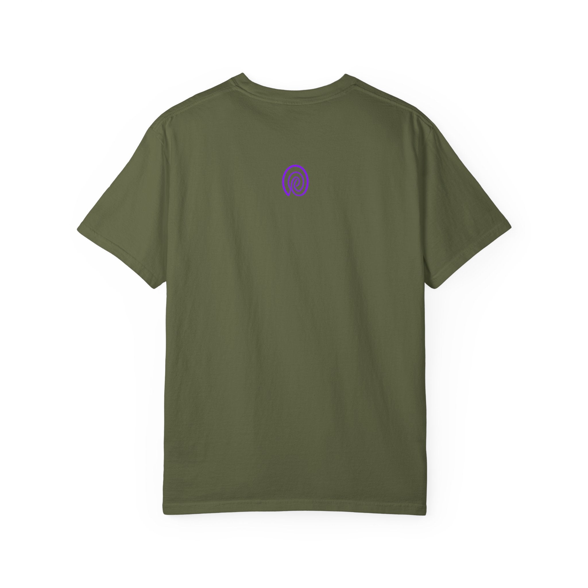 Fingerprint Gradient Minimalist Unisex Garment-Dyed T-shirt – Purple Black