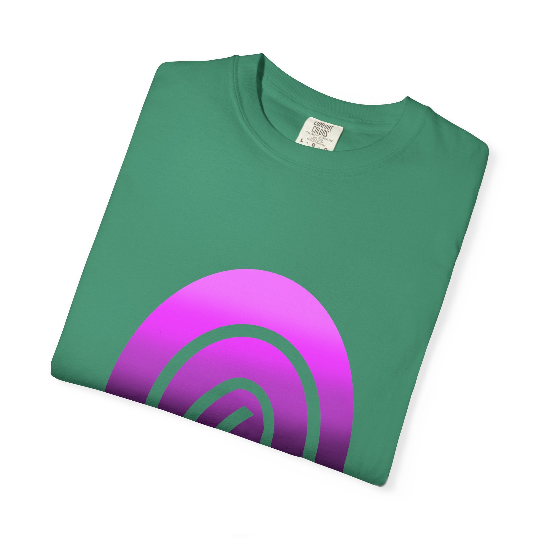 Fingerprint Gradient Minimalist Unisex Garment-Dyed T-shirt – Purple Black