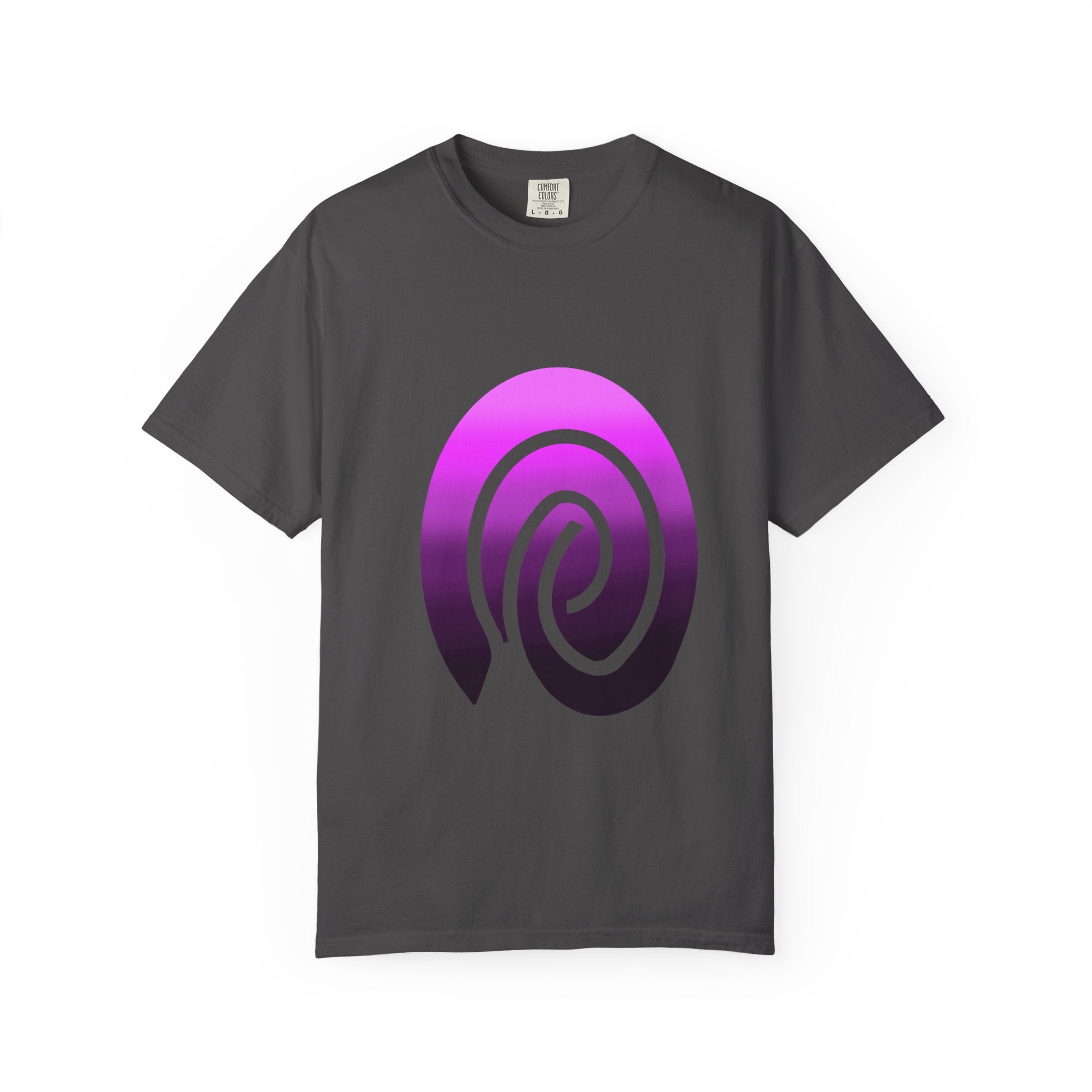 Fingerprint Gradient Minimalist Unisex Garment-Dyed T-shirt – Purple Black