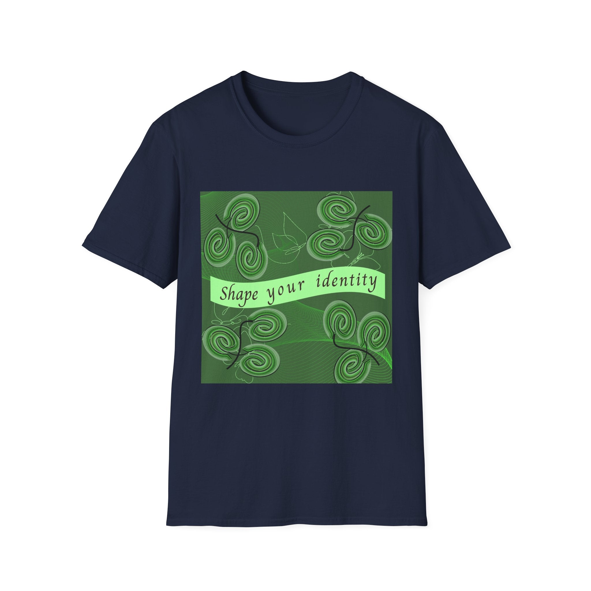 Shape Your Identity – Unisex Softstyle T-Shirt (Fingerprint Pattern, Multi-color)