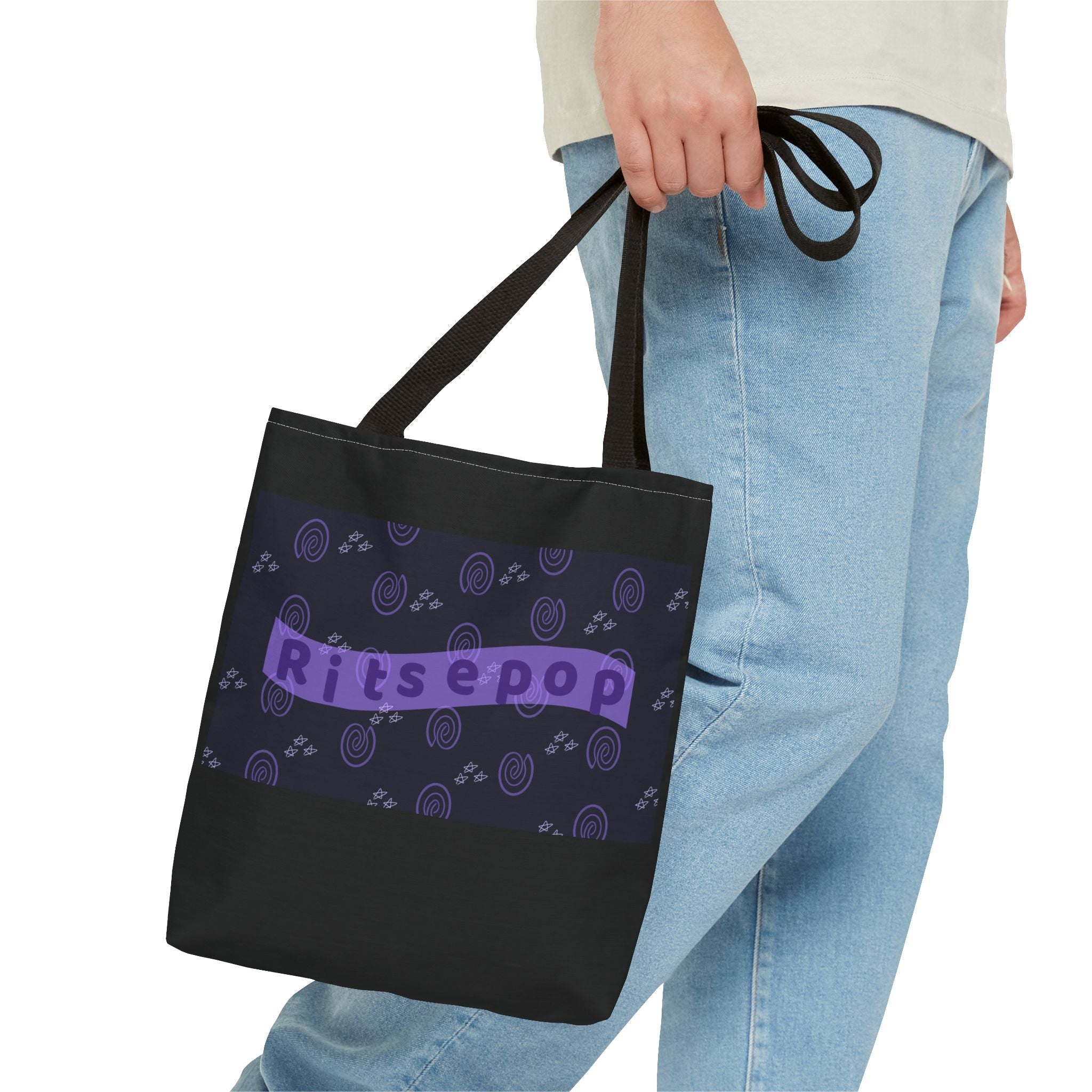 Ritsepop Fingerprint Pattern Tote Bag (AOP)