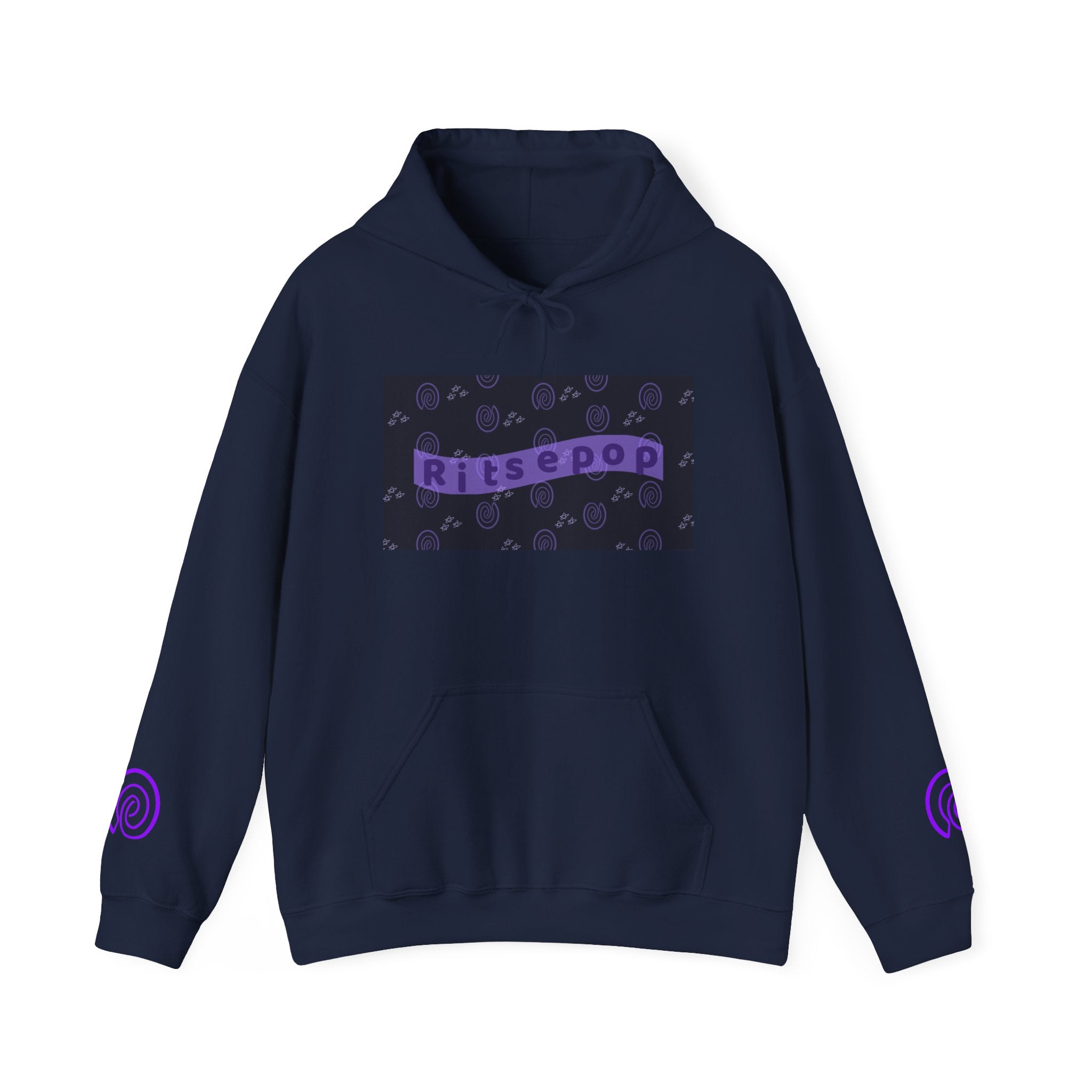 Ritsepop Unisex Heavy Blend™ Hooded Sweatshirt – Purple Logo, Multiple Colors