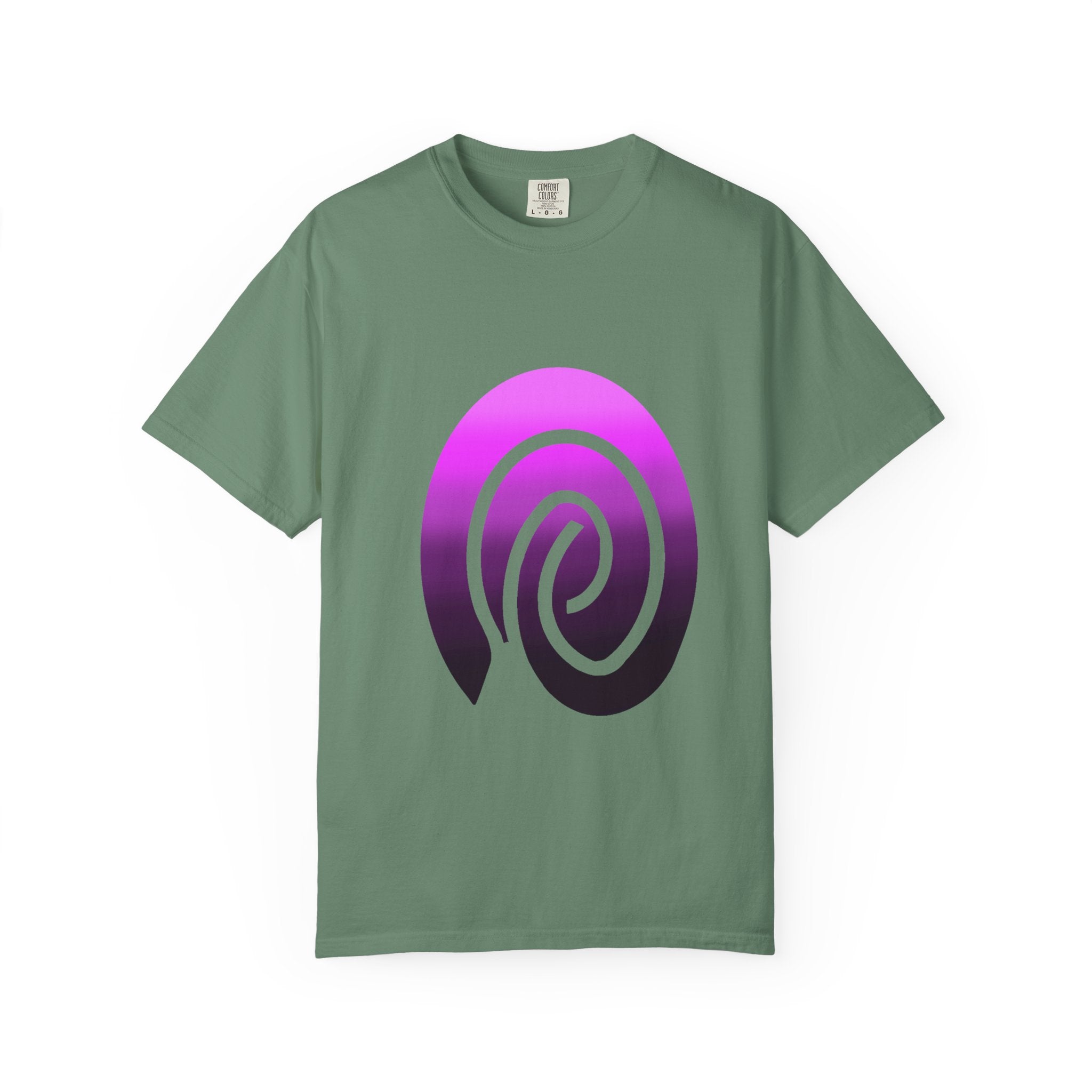 Fingerprint Gradient Minimalist Unisex Garment-Dyed T-shirt – Purple Black