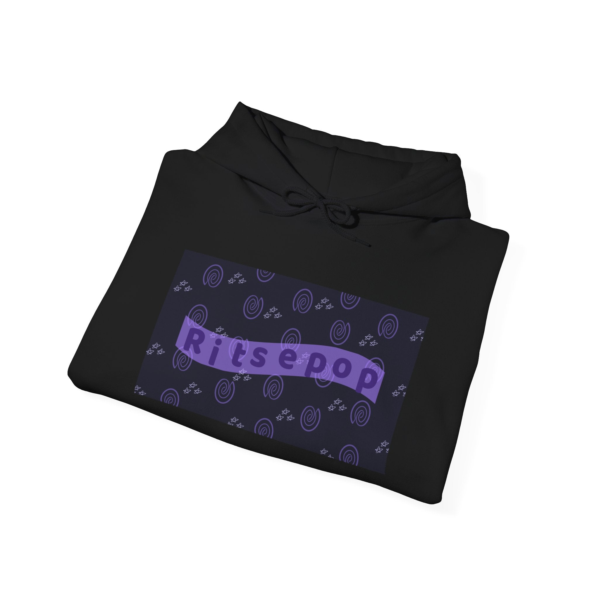 Ritsepop Unisex Heavy Blend™ Hooded Sweatshirt – Purple Logo, Multiple Colors