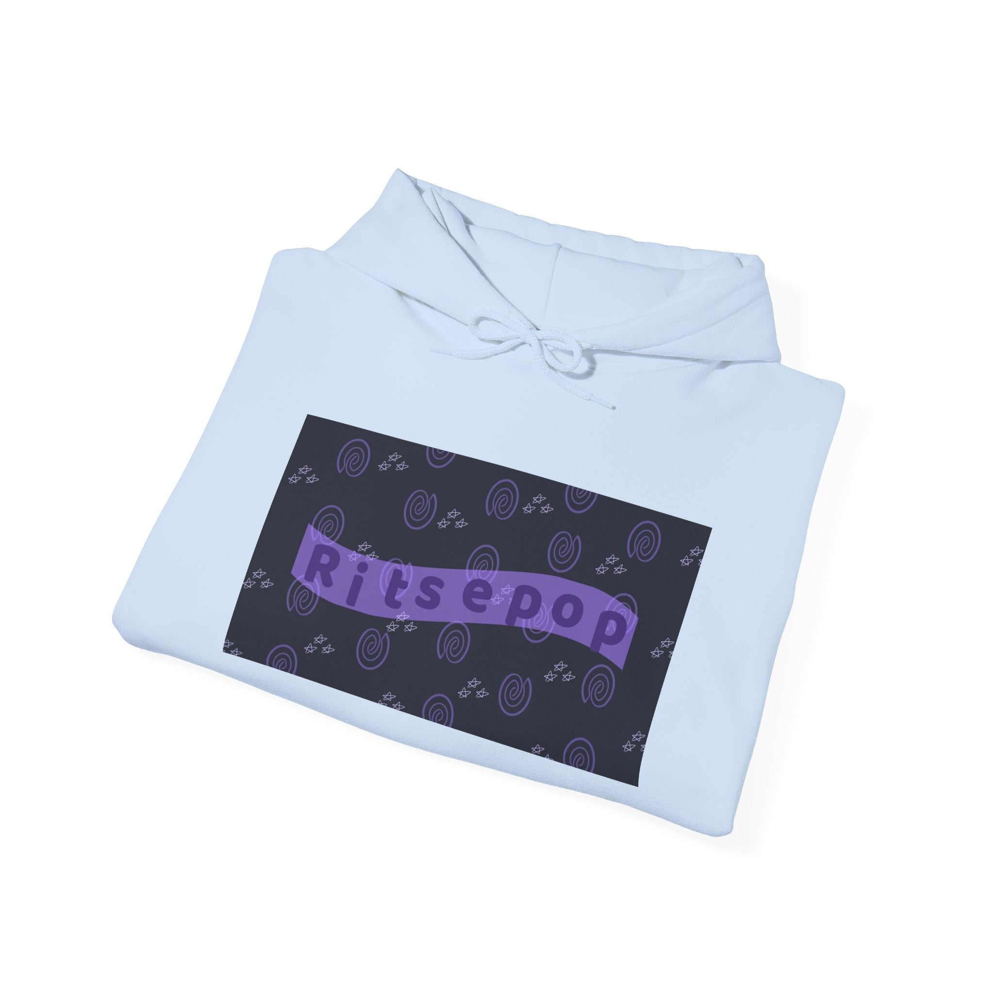 Ritsepop Unisex Heavy Blend™ Hooded Sweatshirt – Purple Logo, Multiple Colors