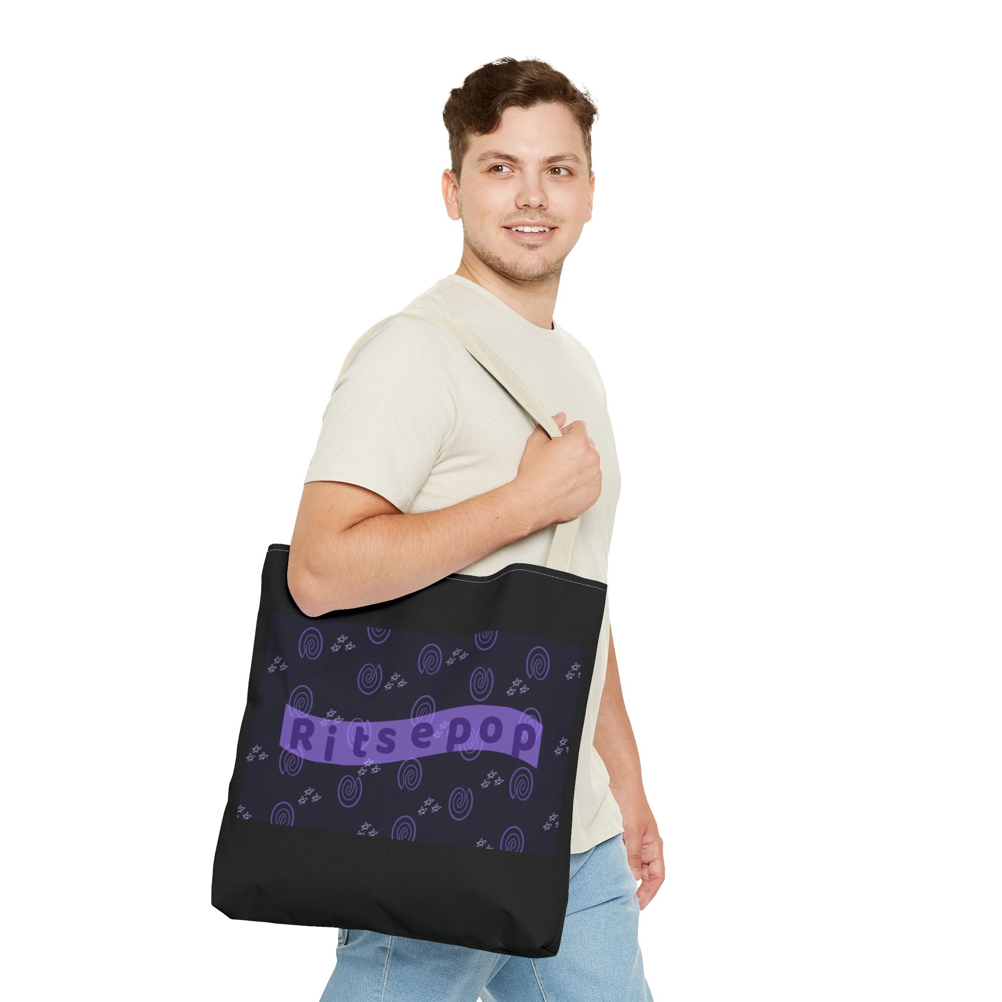 Ritsepop Fingerprint Pattern Tote Bag (AOP)
