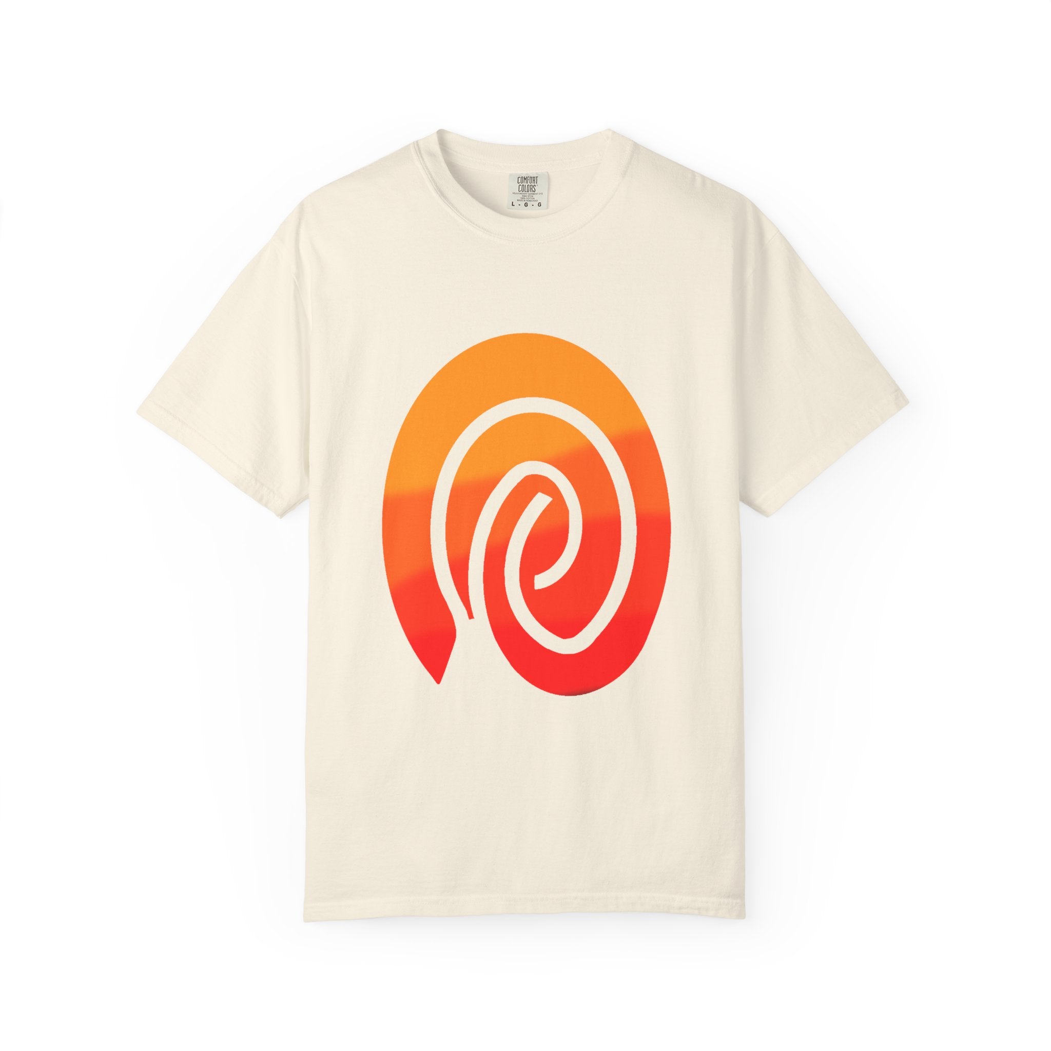 Orange-Red | Fingerprint Gradient Minimalist Unisex Garment-Dyed T-shirt