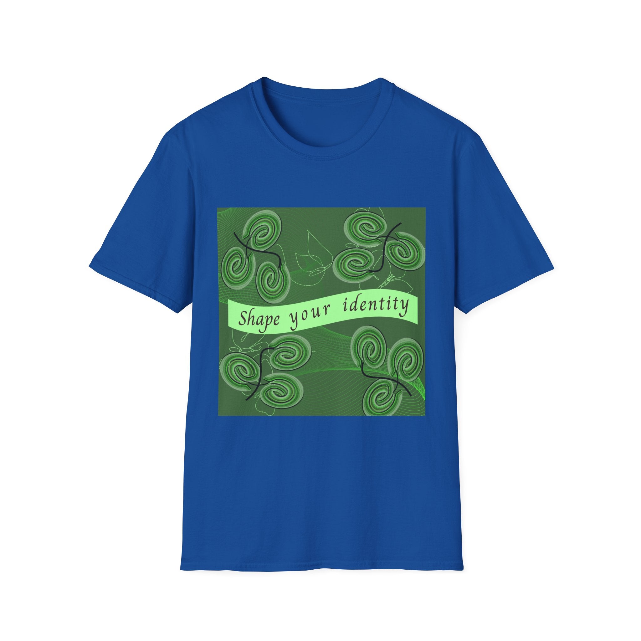 Shape Your Identity – Unisex Softstyle T-Shirt (Fingerprint Pattern, Multi-color)